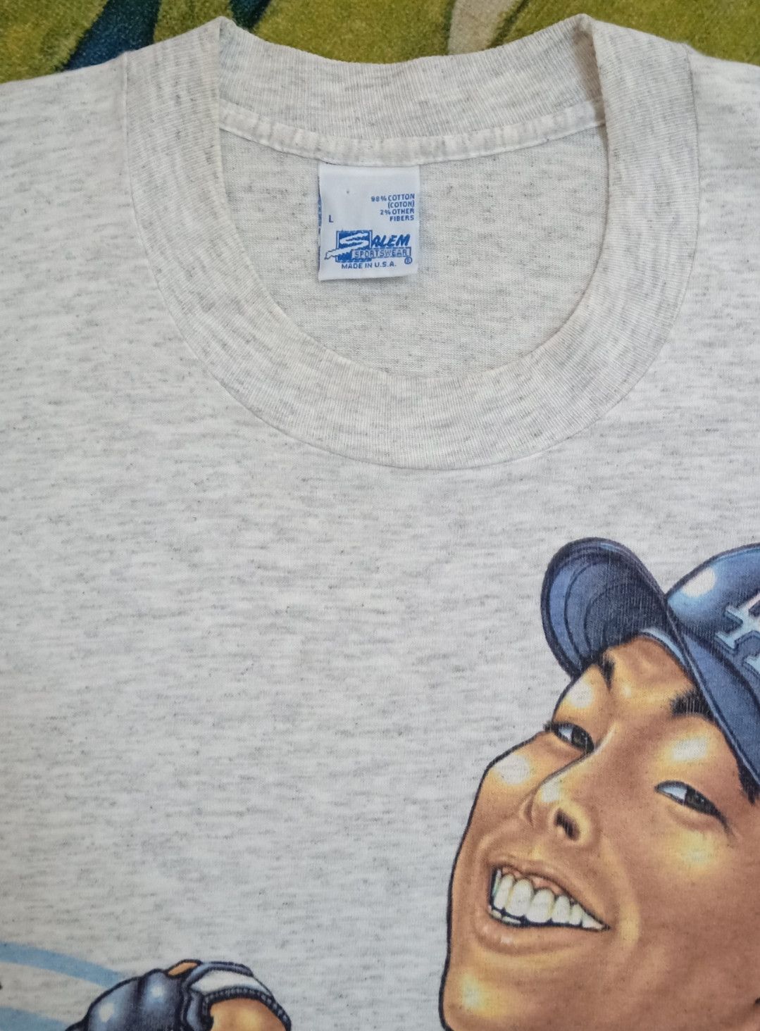 MLB × Salem Sportswear Vintage 90s MLB LA Dodgers : Hideo Nomo T-shirt Size US L / EU 52-54 / 3 - 10 Thumbnail