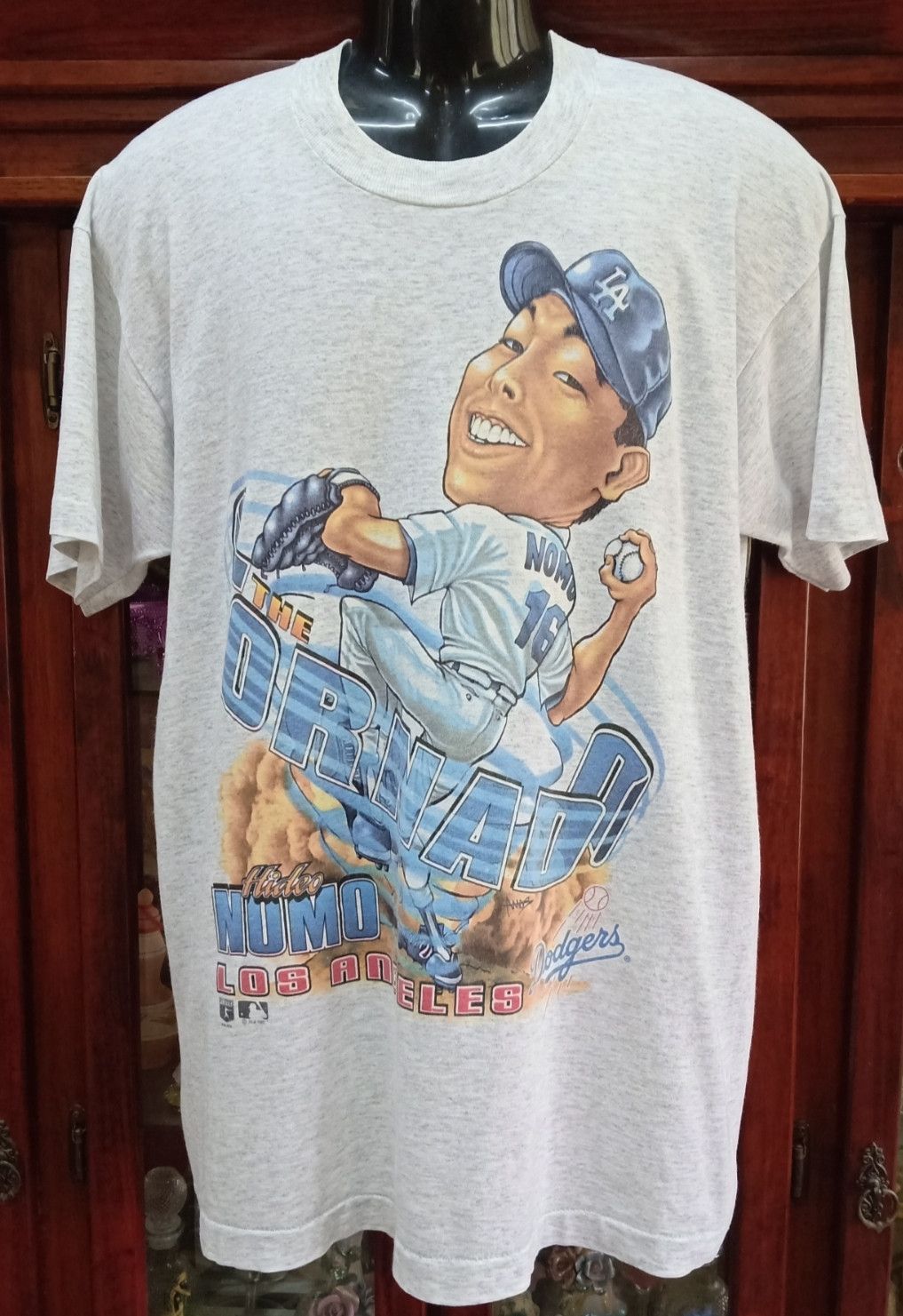 MLB × Salem Sportswear Vintage 90s MLB LA Dodgers : Hideo Nomo T-shirt Size US L / EU 52-54 / 3 - 1 Thumbnail