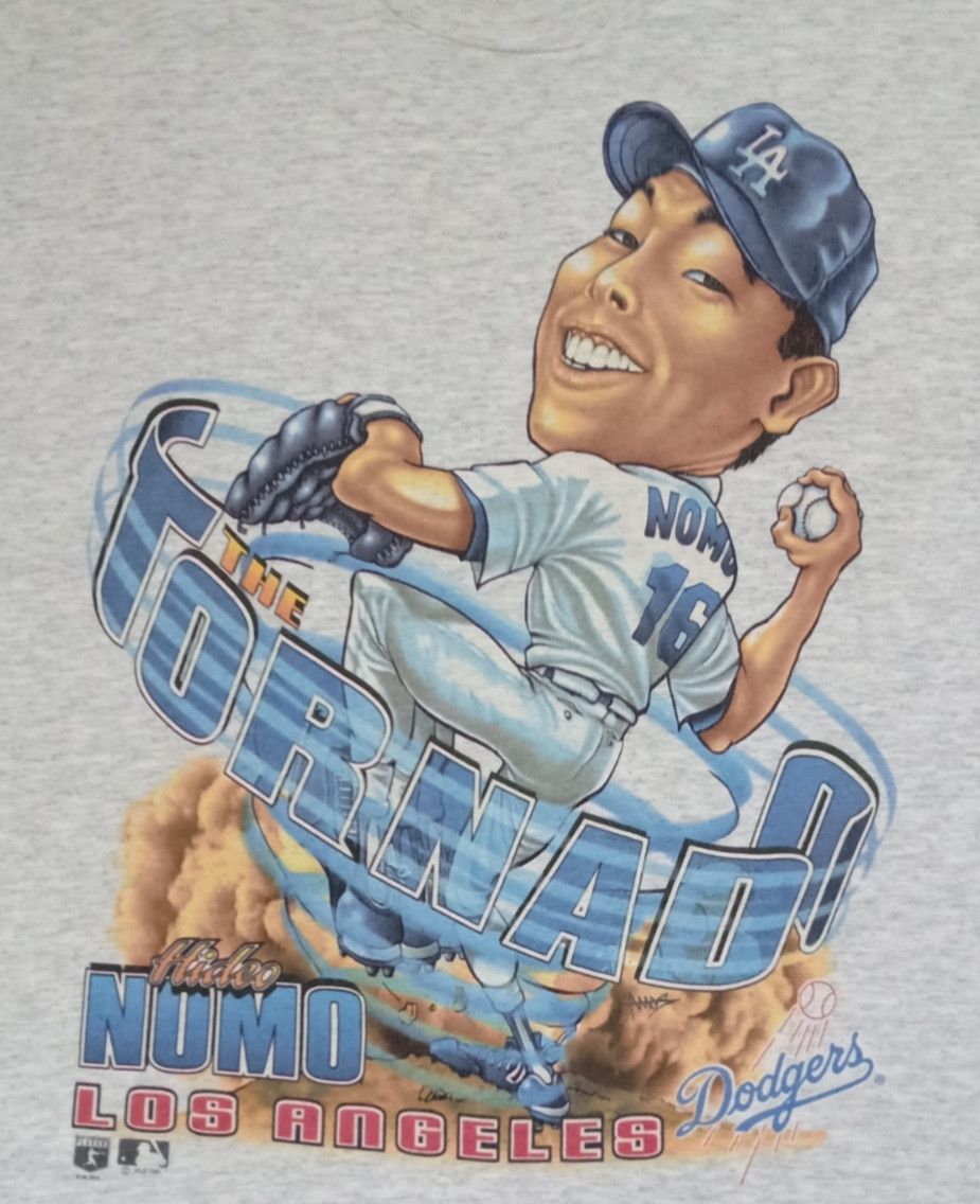MLB × Salem Sportswear Vintage 90s MLB LA Dodgers : Hideo Nomo T-shirt Size US L / EU 52-54 / 3 - 3 Thumbnail
