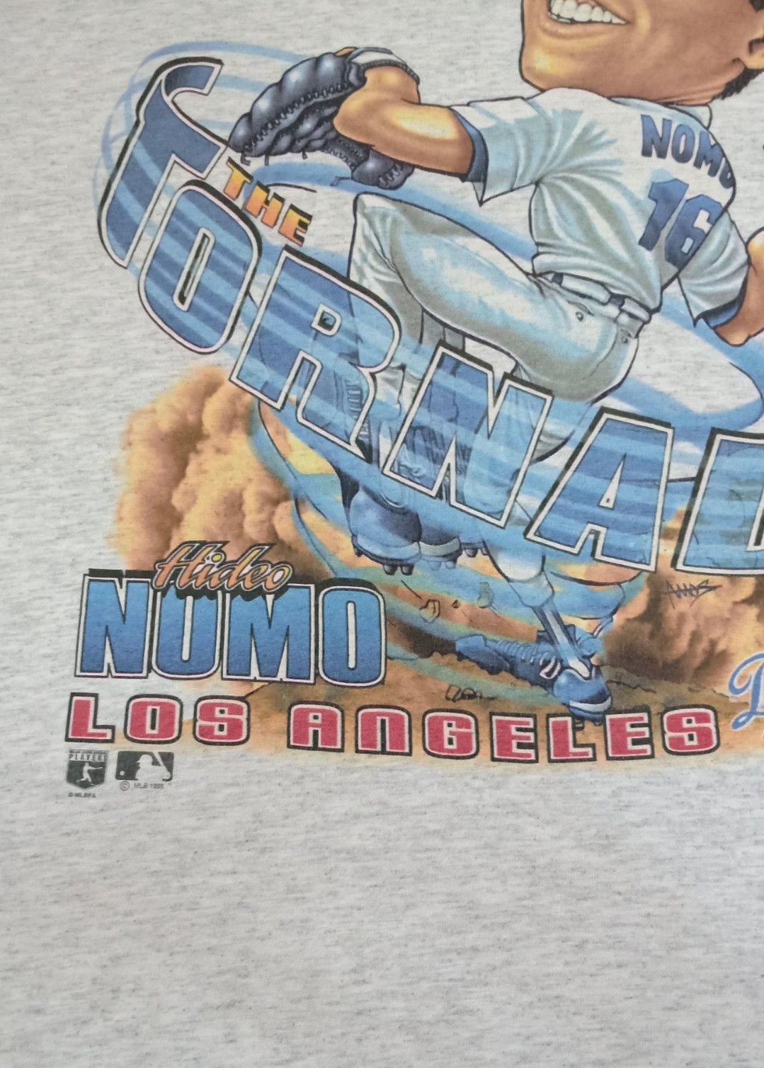 MLB × Salem Sportswear Vintage 90s MLB LA Dodgers : Hideo Nomo T-shirt Size US L / EU 52-54 / 3 - 4 Thumbnail