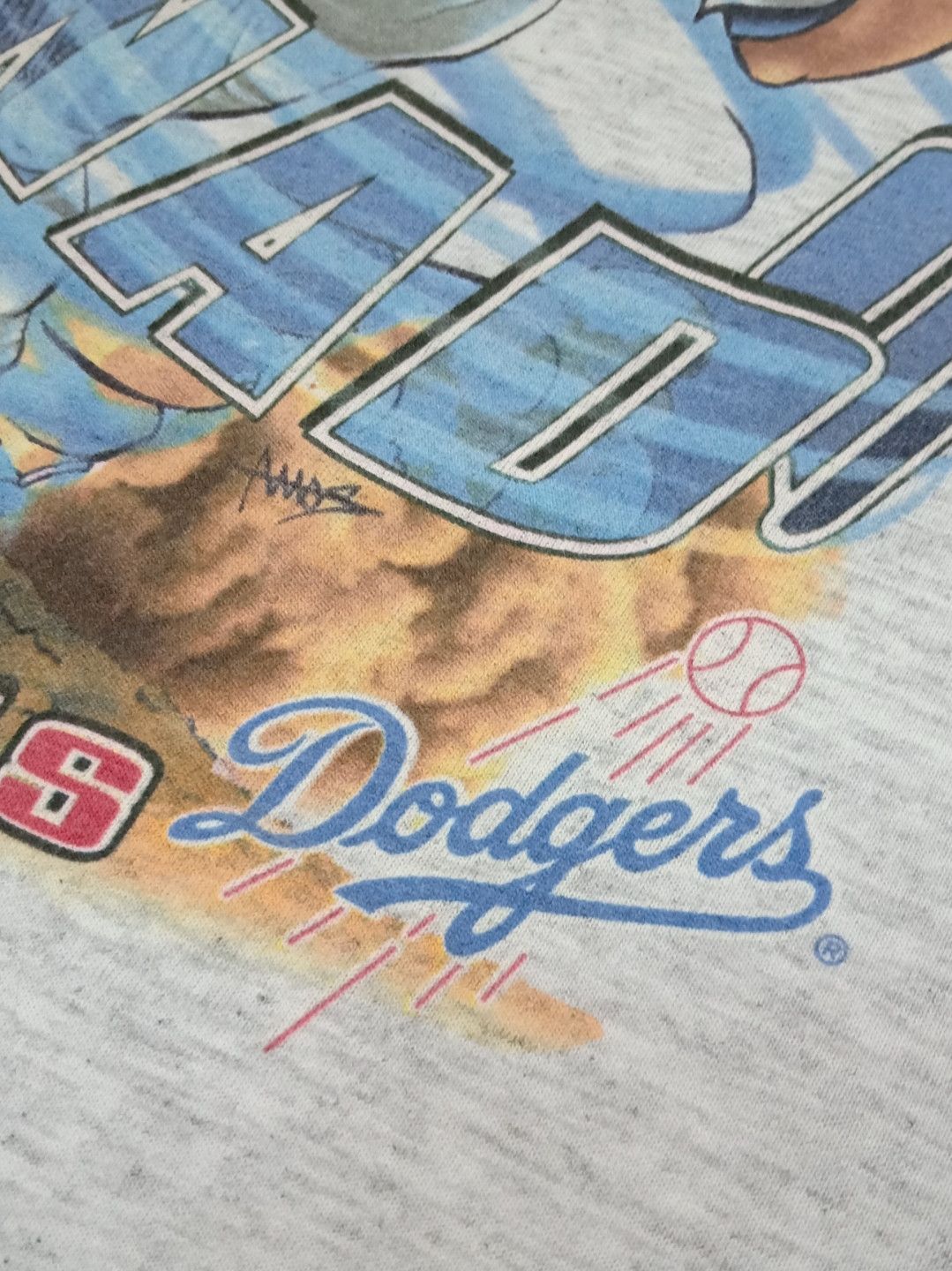 MLB × Salem Sportswear Vintage 90s MLB LA Dodgers : Hideo Nomo T-shirt Size US L / EU 52-54 / 3 - 7 Thumbnail