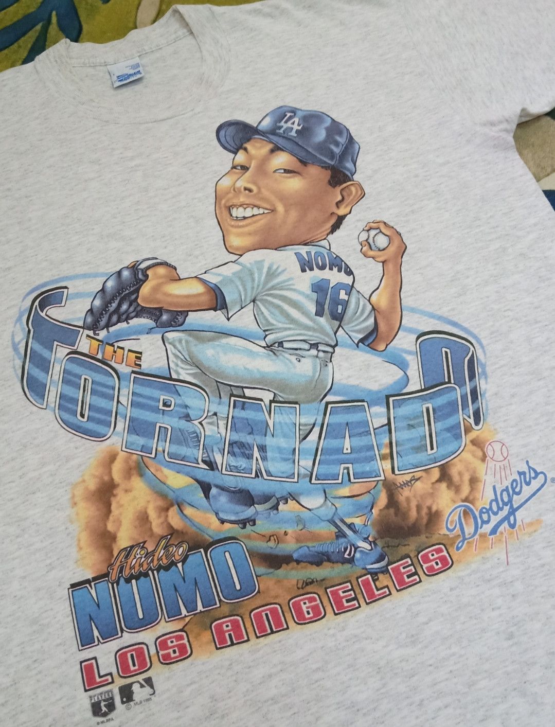 MLB × Salem Sportswear Vintage 90s MLB LA Dodgers : Hideo Nomo T-shirt Size US L / EU 52-54 / 3 - 13 Thumbnail