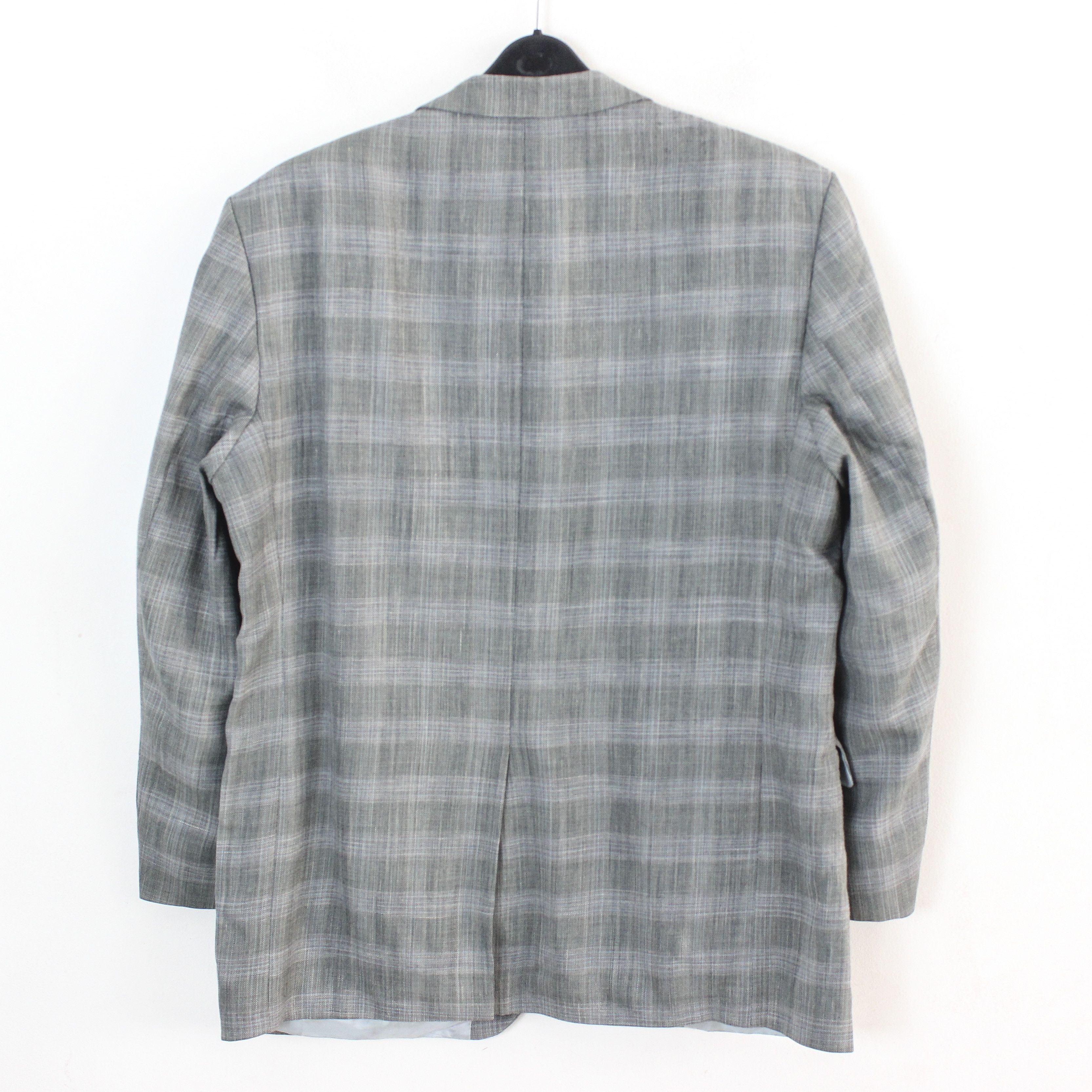 Designer BENVENUTO Lorenzo Blazer Wool Jacket Check EU 25 Linen Coat Size 42R - 2 Thumbnail