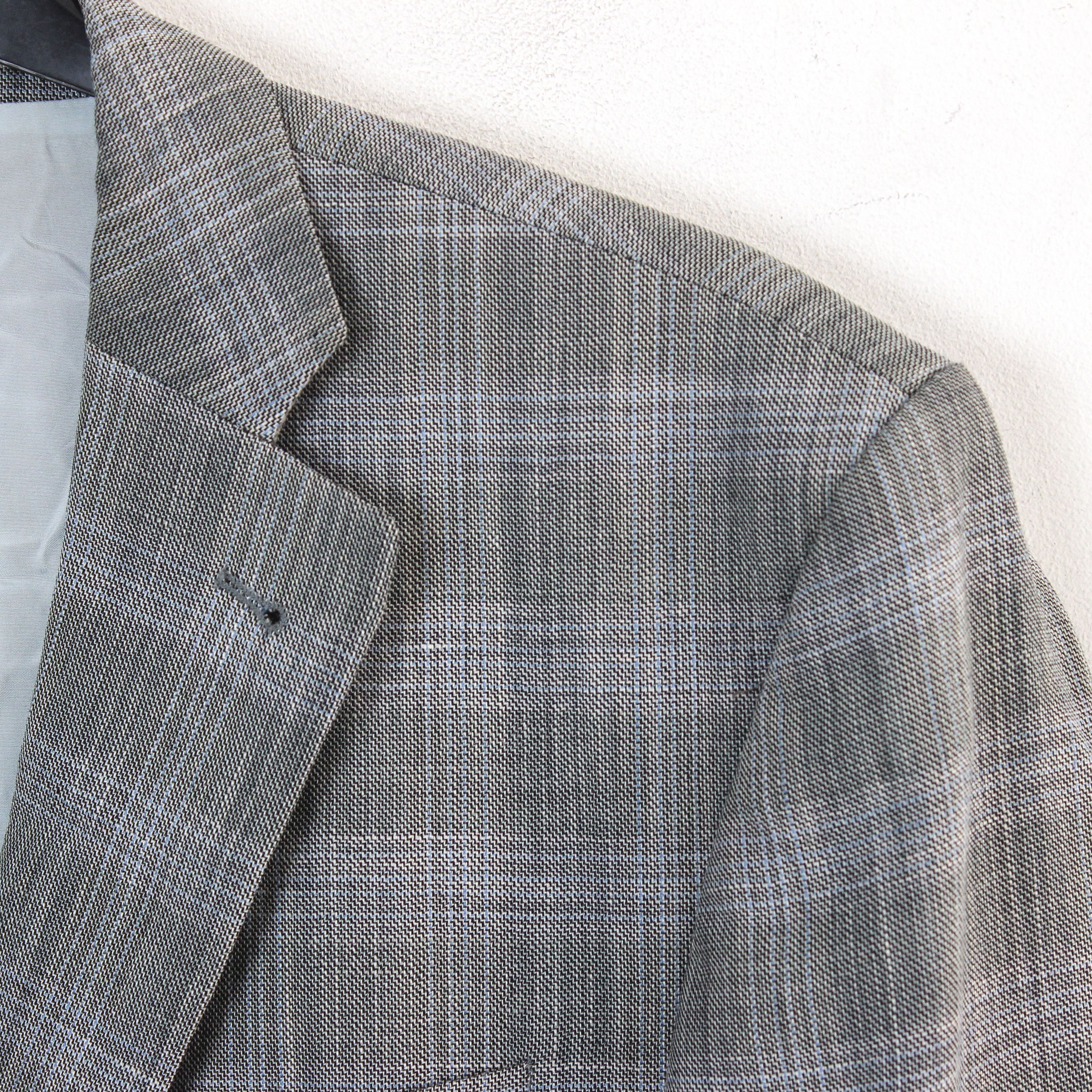 Designer BENVENUTO Lorenzo Blazer Wool Jacket Check EU 25 Linen Coat Size 42R - 4 Thumbnail