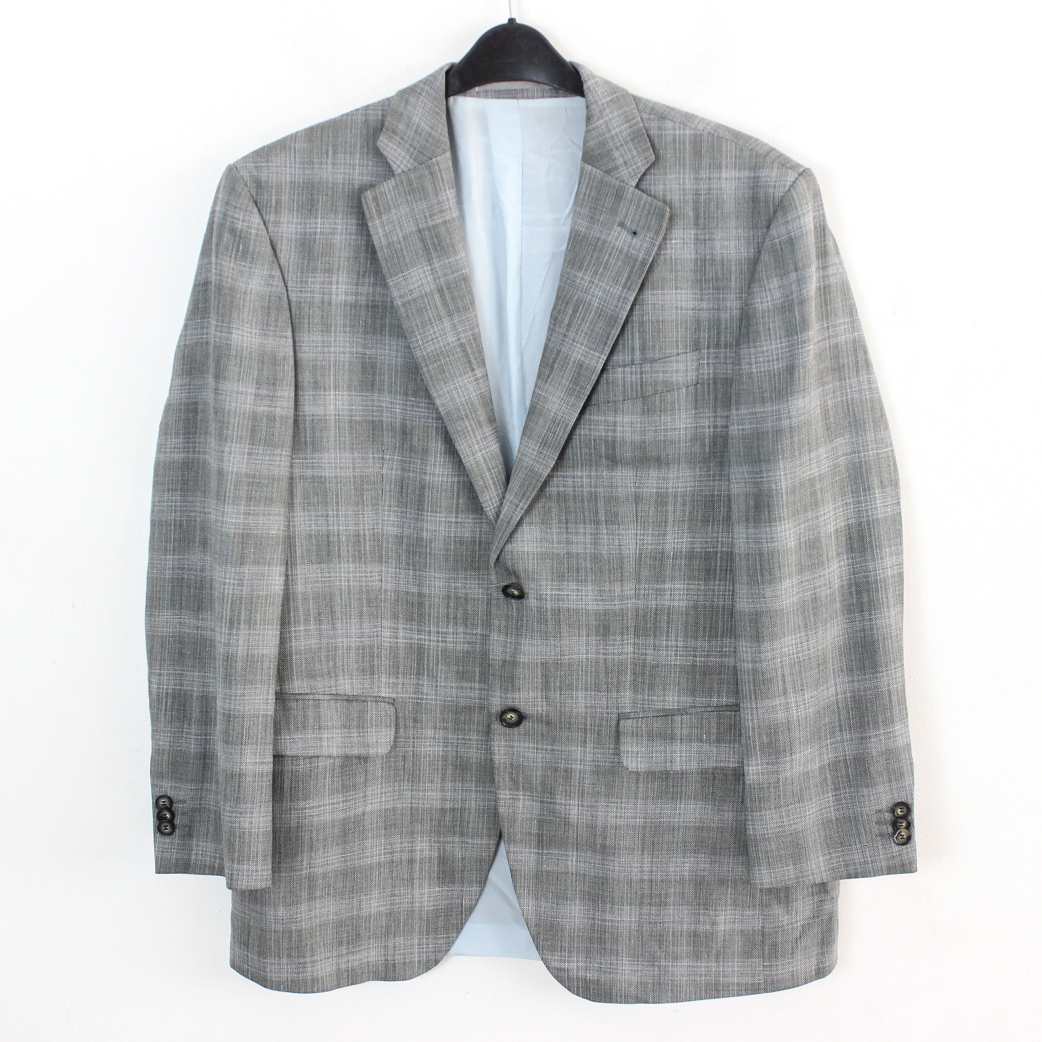 Designer BENVENUTO Lorenzo Blazer Wool Jacket Check EU 25 Linen Coat Size 42R - 1 Thumbnail