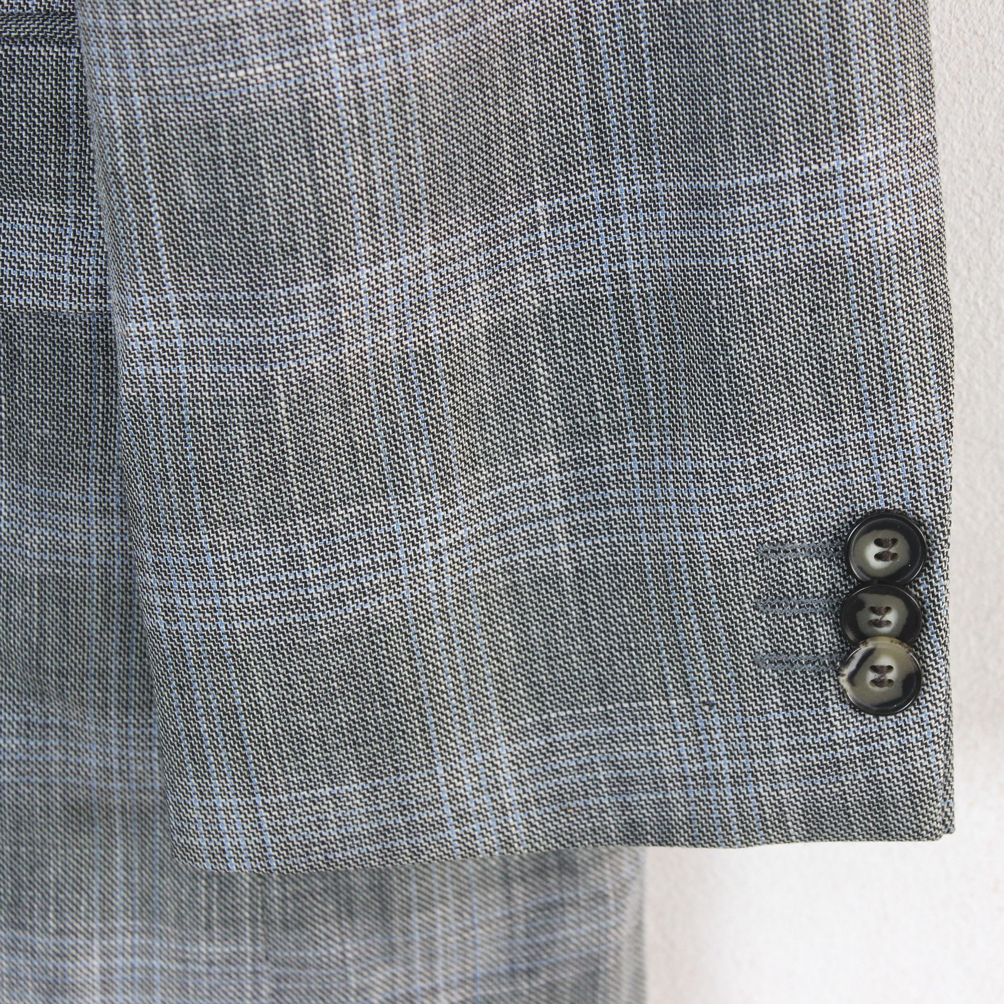 Designer BENVENUTO Lorenzo Blazer Wool Jacket Check EU 25 Linen Coat Size 42R - 5 Thumbnail