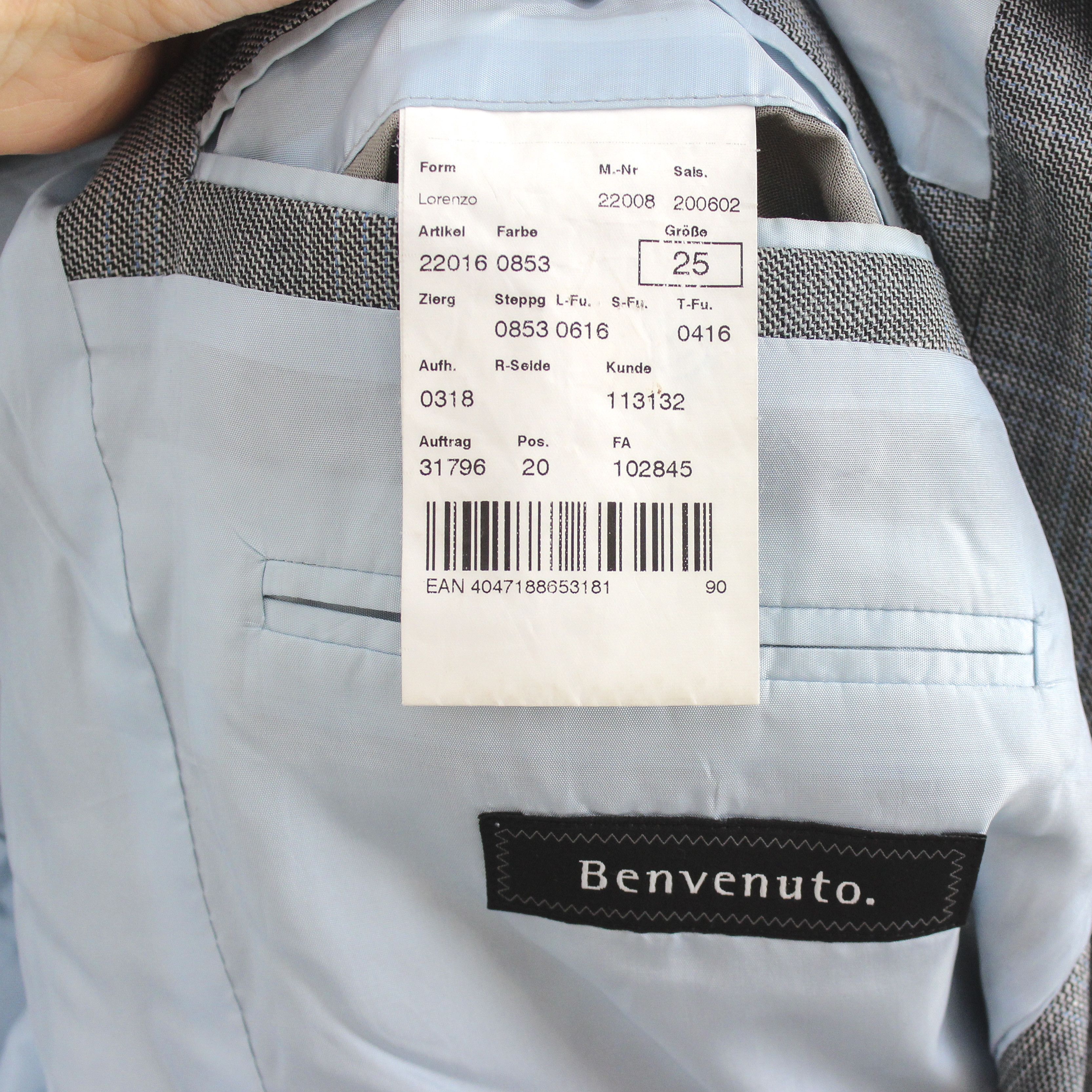 Designer BENVENUTO Lorenzo Blazer Wool Jacket Check EU 25 Linen Coat Size 42R - 6 Thumbnail