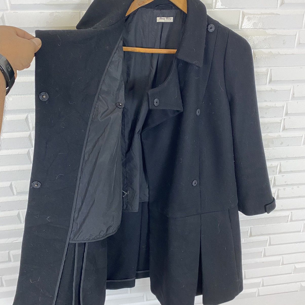 Miu Miu ✨Miu Miu wool black coat size 40 Made in Italy Size M / US 6-8 / IT 42-44 - 9 Thumbnail