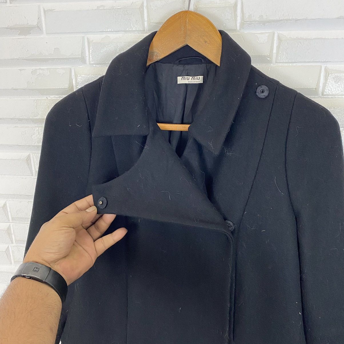 Miu Miu ✨Miu Miu wool black coat size 40 Made in Italy Size M / US 6-8 / IT 42-44 - 7 Thumbnail