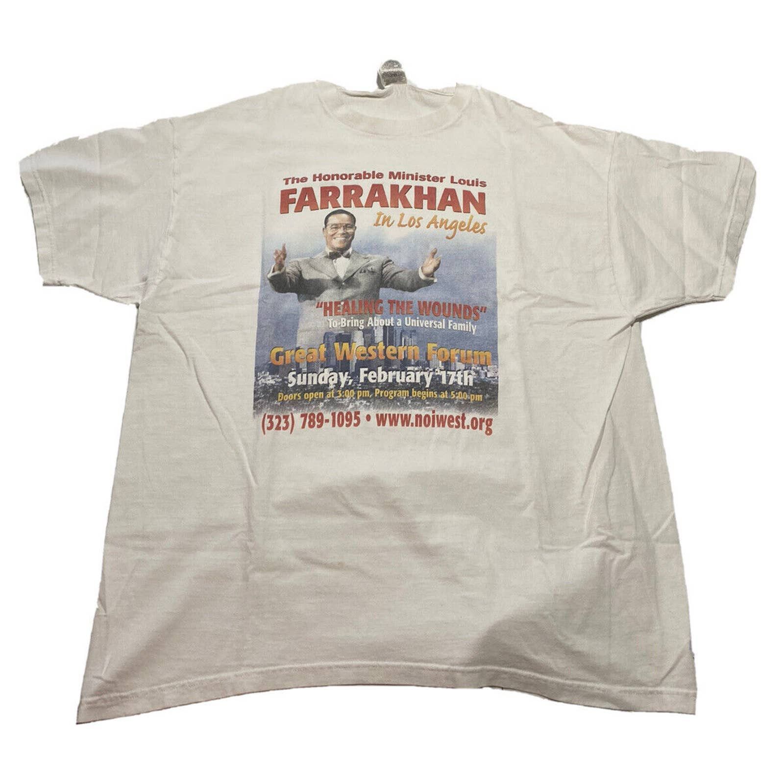 Vintage Vintage 90s Minister Louis Farrakhan T Shirt Size XXL I5 Size US XXL / EU 58 / 5 - 1 Thumbnail