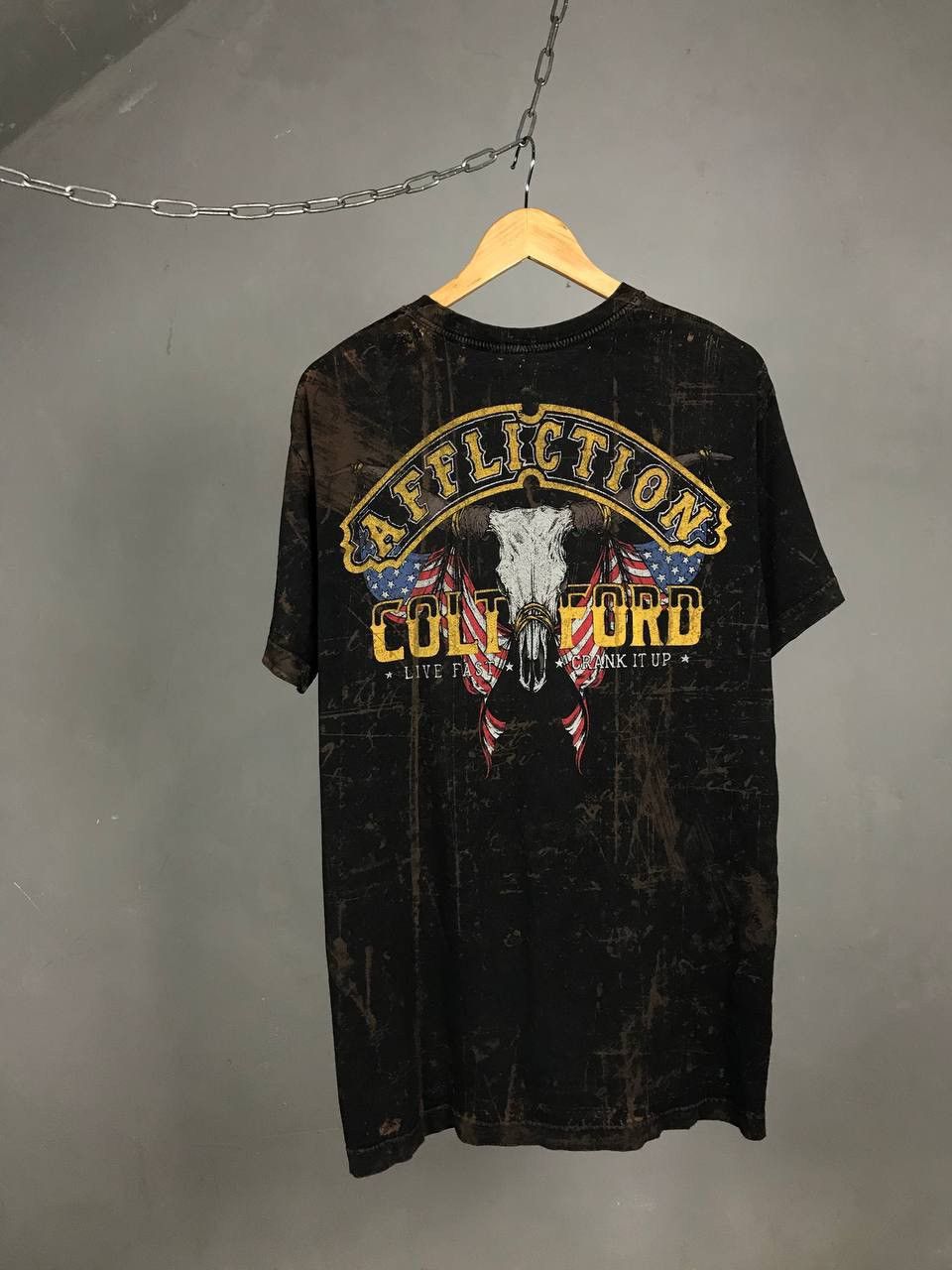 Affliction Affliction faded distressed made in USA skulls tee Size US L / EU 52-54 / 3 - 6 Thumbnail
