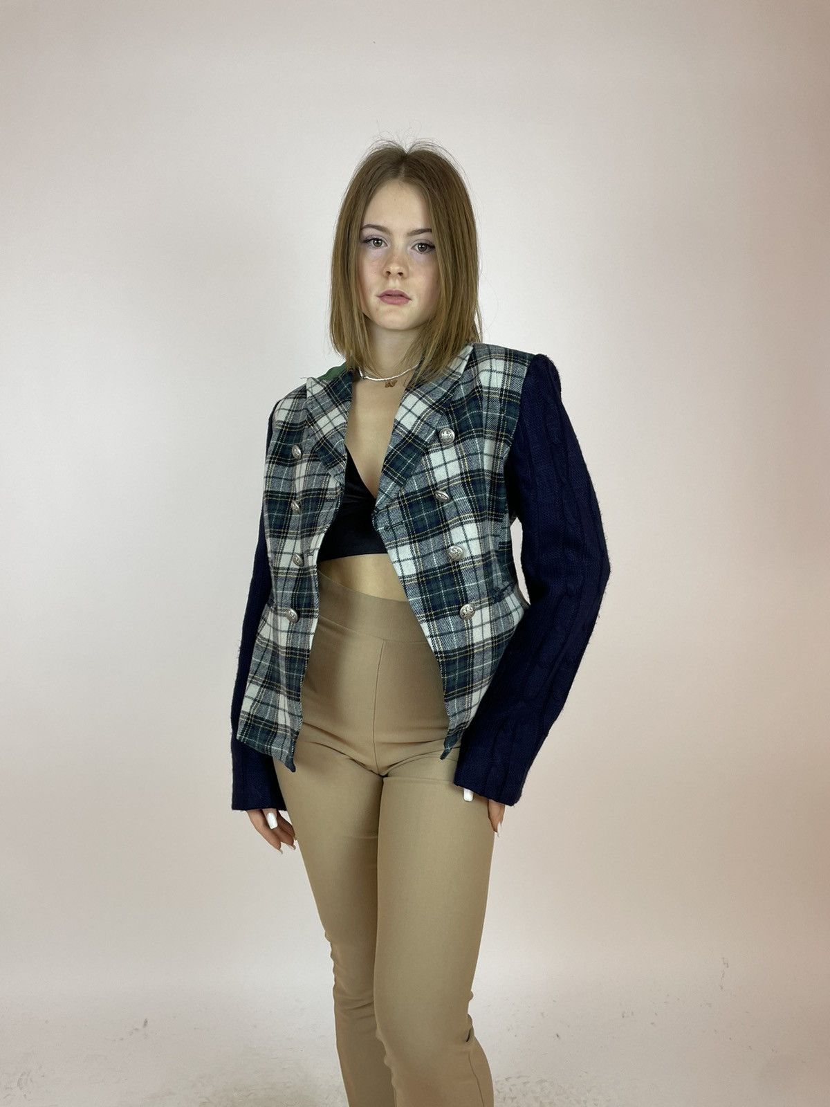 Vilagallo VILAGALLO TWEED BLAZER PLAID JACKET Womens size 42 Size M / US 6-8 / IT 42-44 - 6 Thumbnail