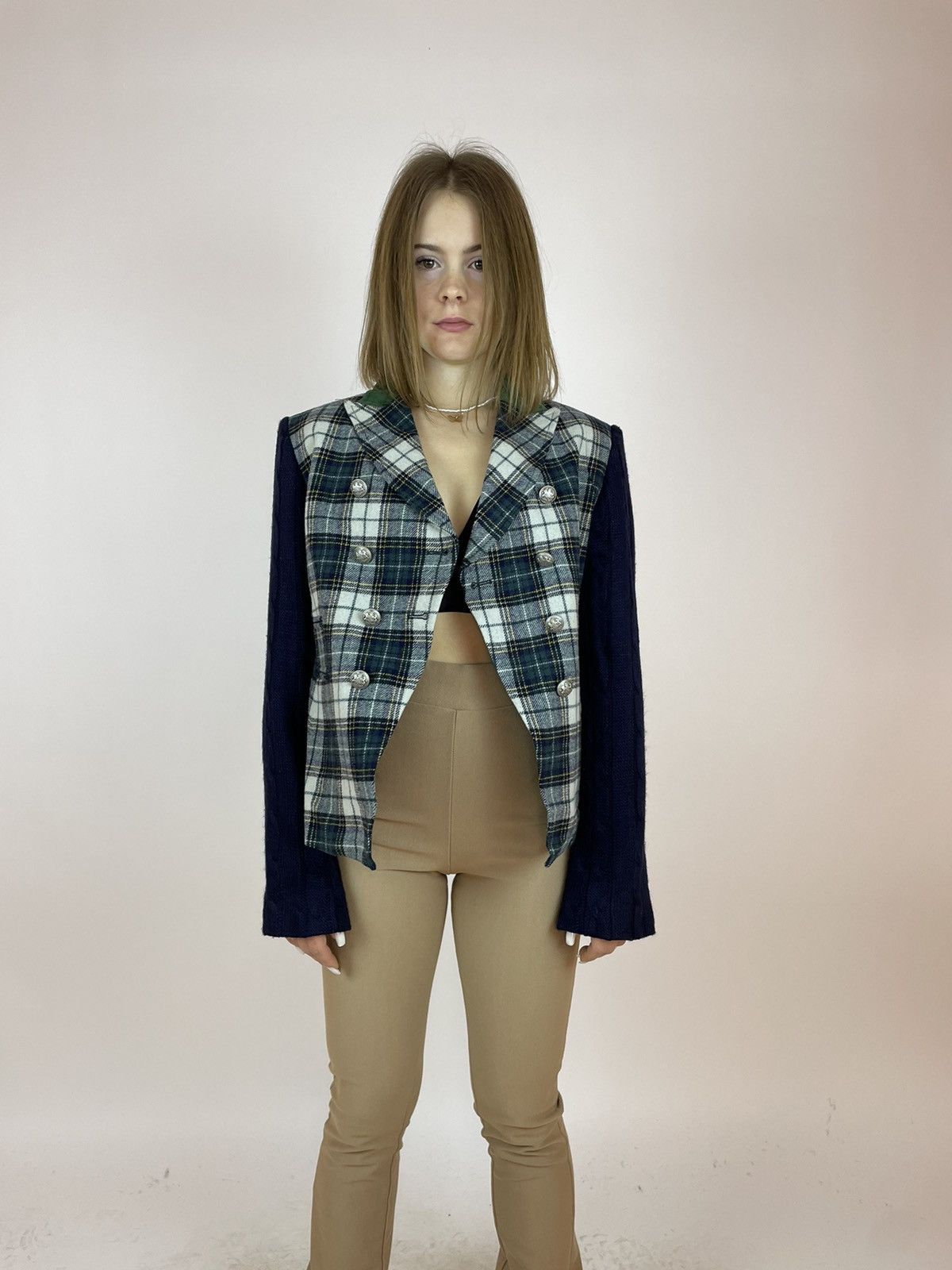 Vilagallo VILAGALLO TWEED BLAZER PLAID JACKET Womens size 42 Size M / US 6-8 / IT 42-44 - 5 Thumbnail