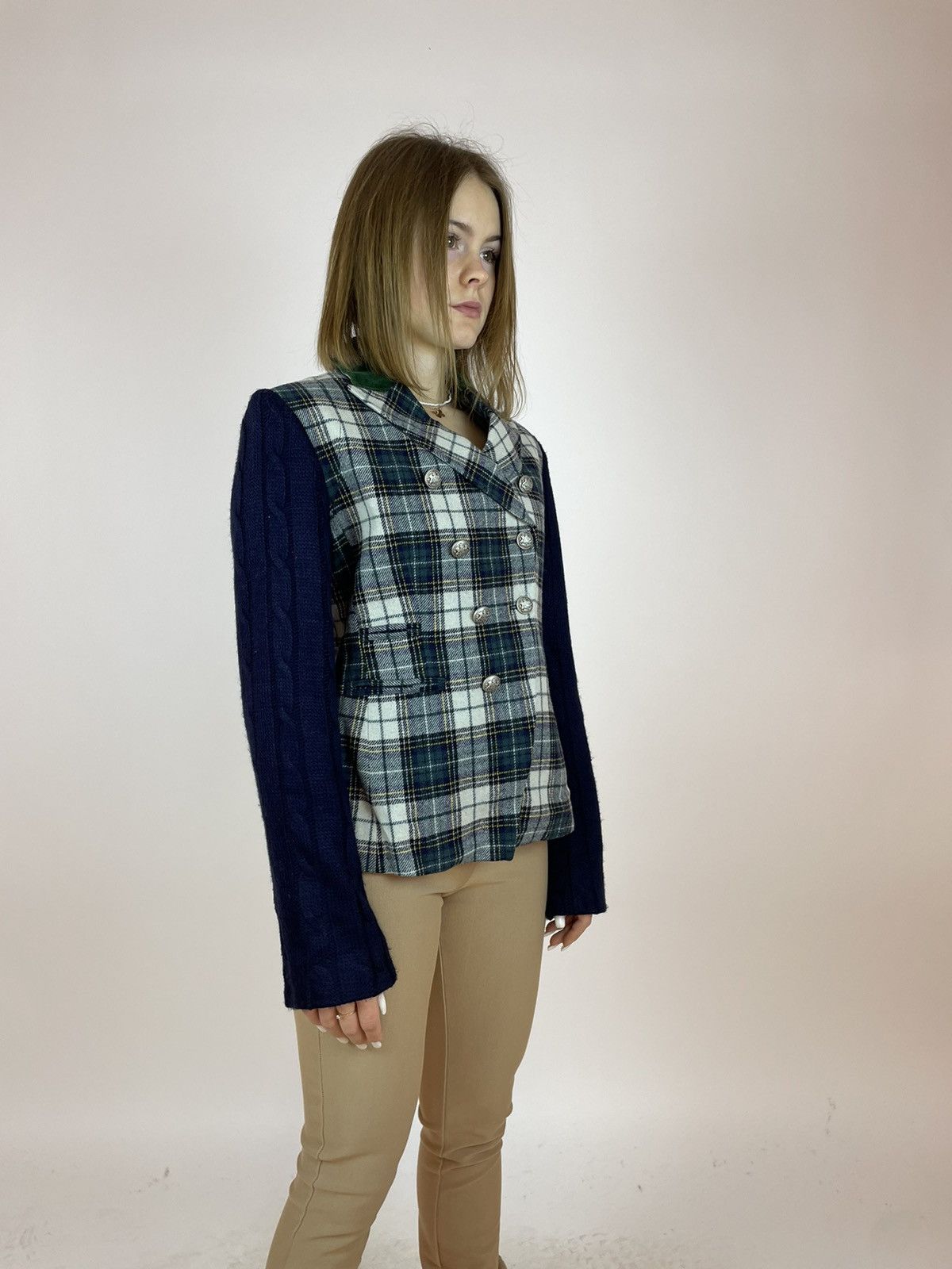 Vilagallo VILAGALLO TWEED BLAZER PLAID JACKET Womens size 42 Size M / US 6-8 / IT 42-44 - 9 Thumbnail