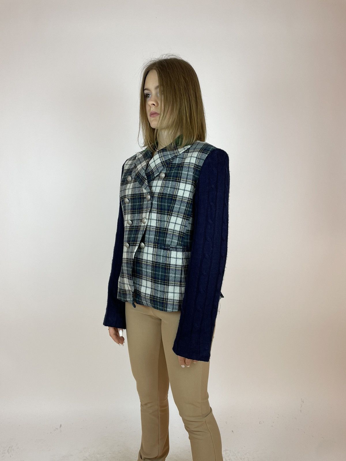 Vilagallo VILAGALLO TWEED BLAZER PLAID JACKET Womens size 42 Size M / US 6-8 / IT 42-44 - 8 Thumbnail