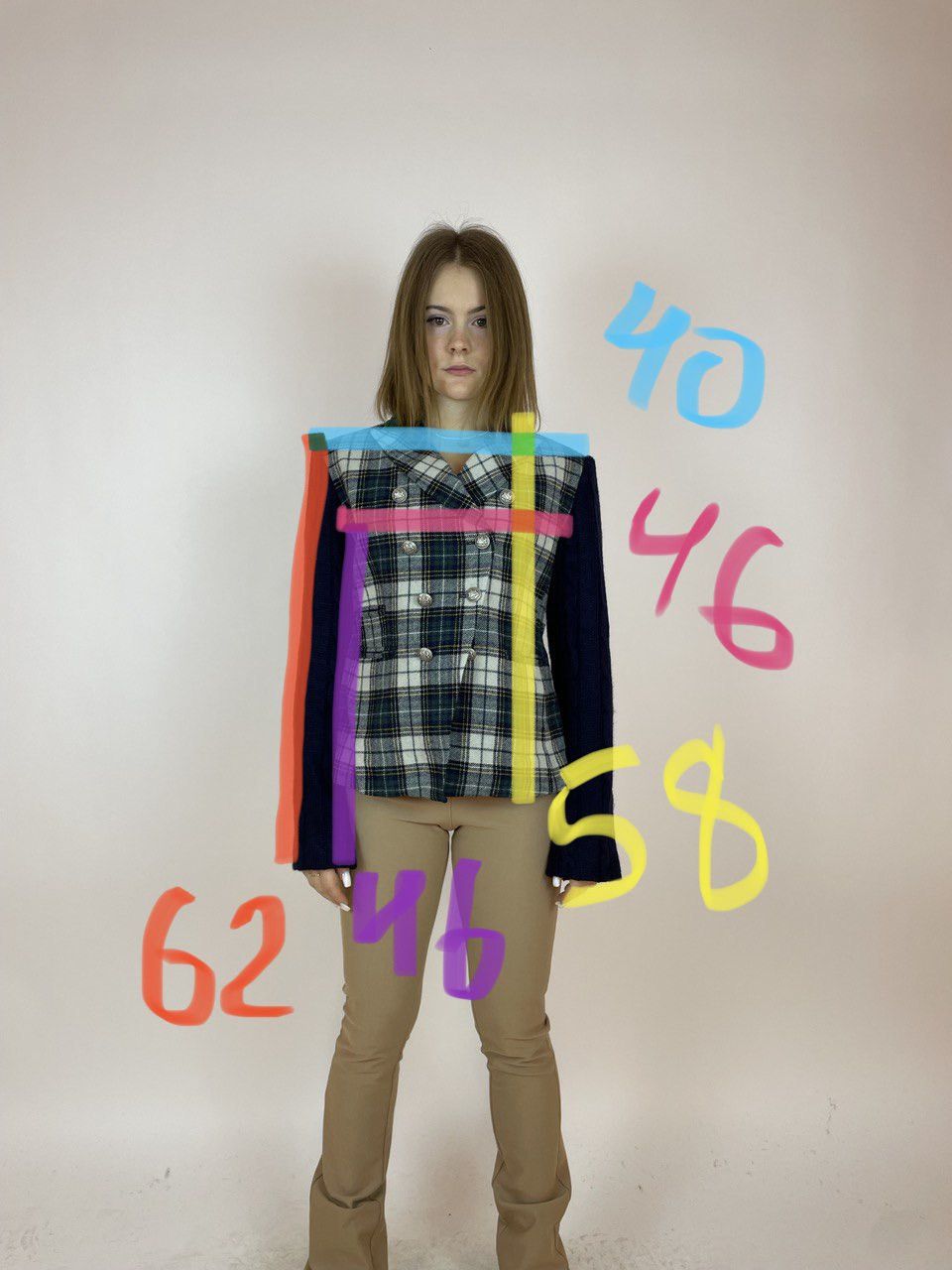 Vilagallo VILAGALLO TWEED BLAZER PLAID JACKET Womens size 42 Size M / US 6-8 / IT 42-44 - 17 Thumbnail