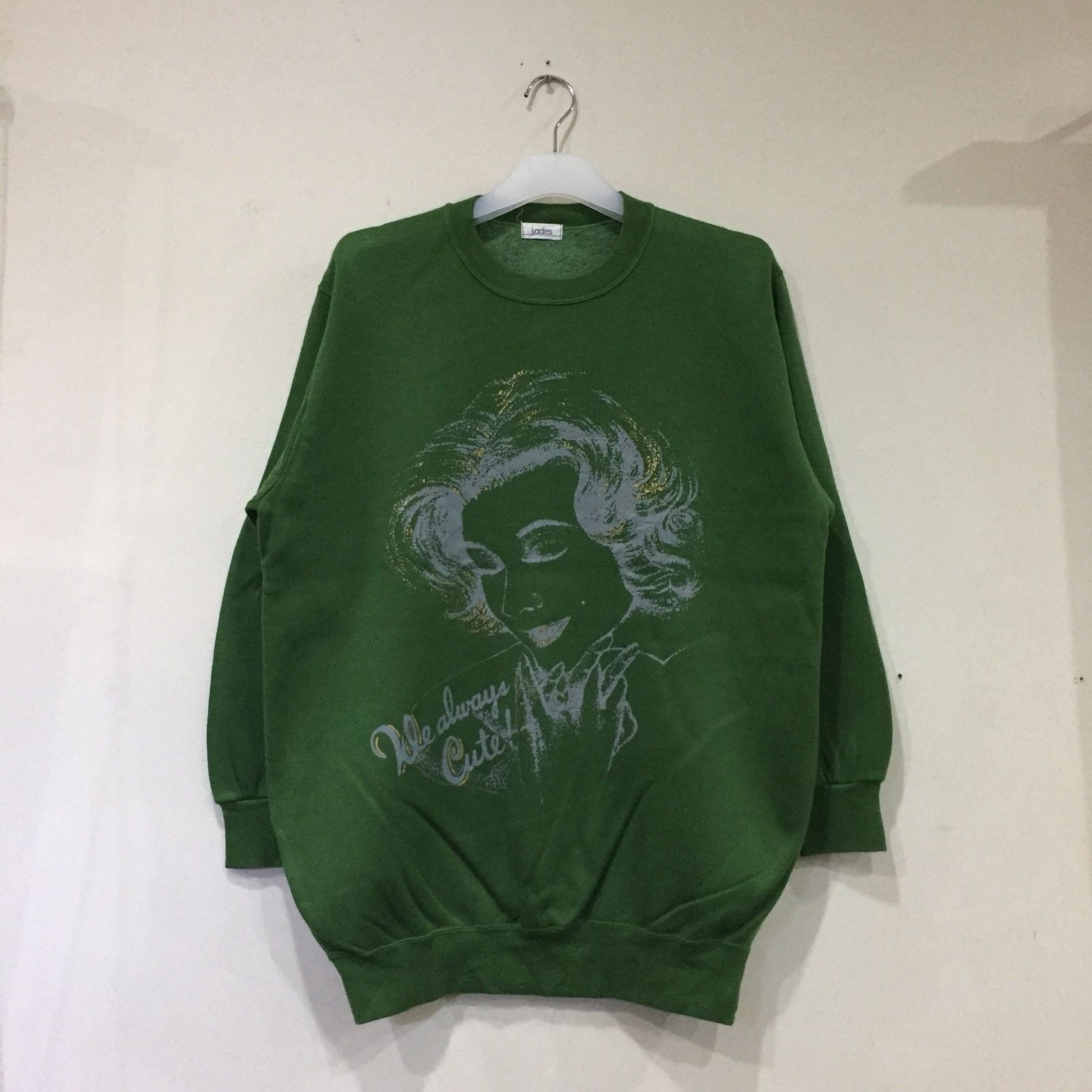 Vintage LADIES sweatshirt spell out big design.. We Always Cute Size ONE SIZE - 1 Thumbnail
