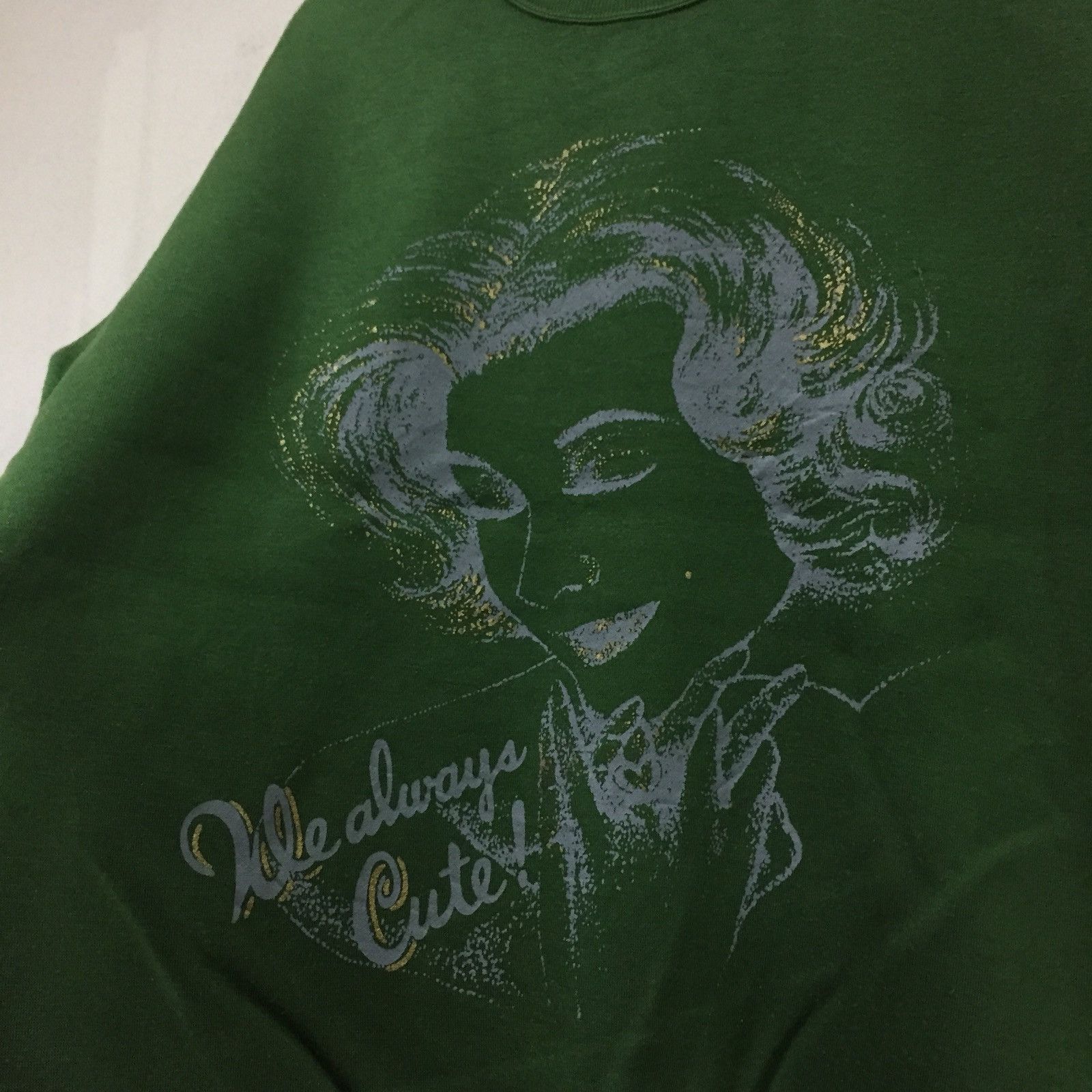 Vintage LADIES sweatshirt spell out big design.. We Always Cute Size ONE SIZE - 4 Thumbnail