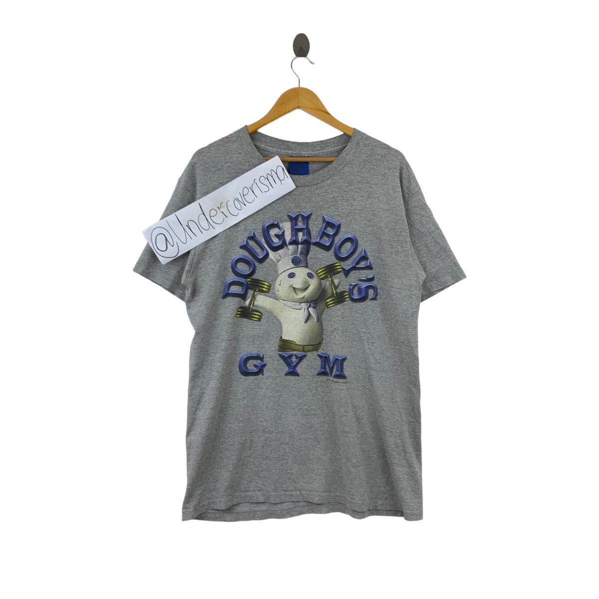 Vintage Vintage 90s DOUGHBOYS GYM Brand Print Grey Size US L / EU 52-54 / 3 - 1 Thumbnail