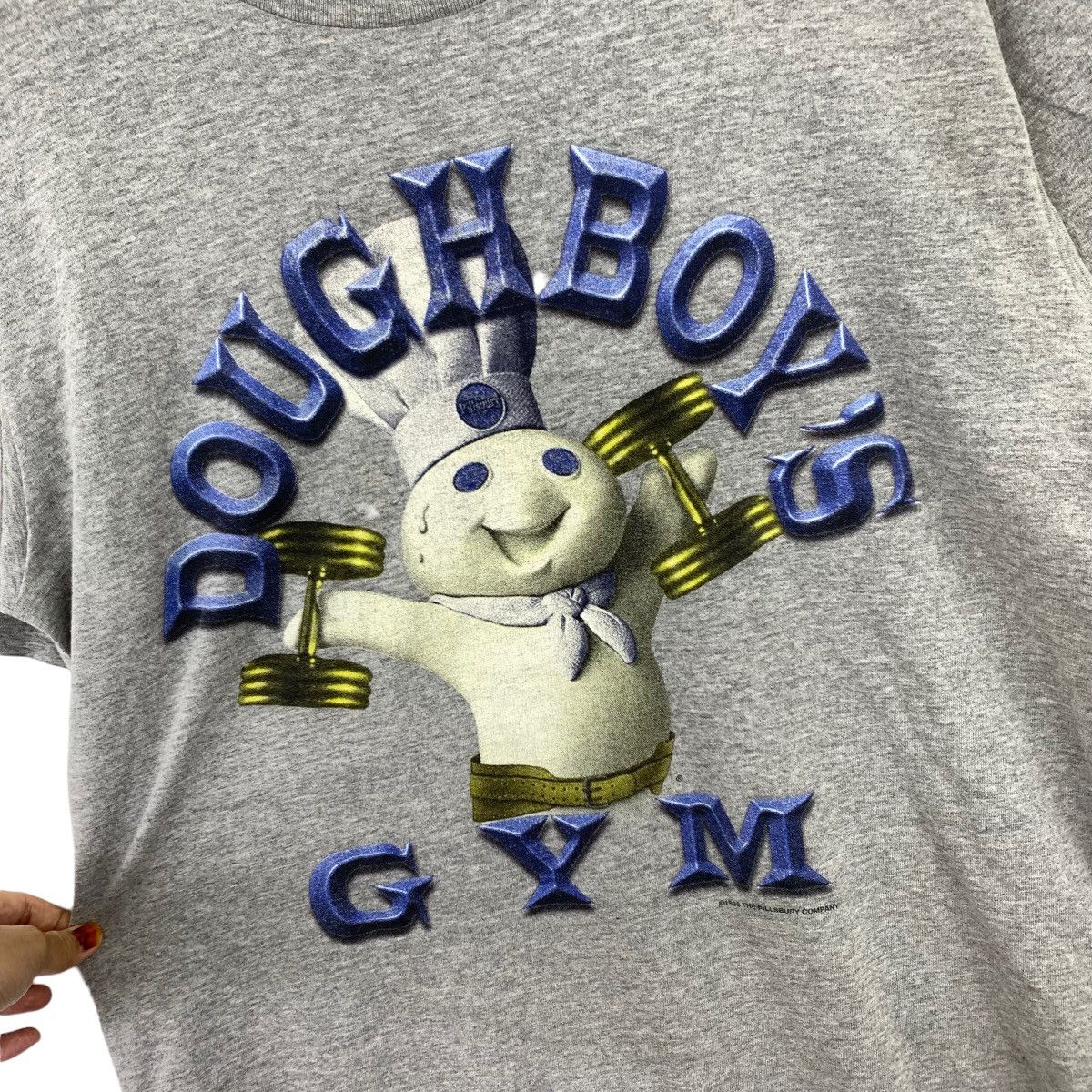 Vintage Vintage 90s DOUGHBOYS GYM Brand Print Grey Size US L / EU 52-54 / 3 - 5 Thumbnail