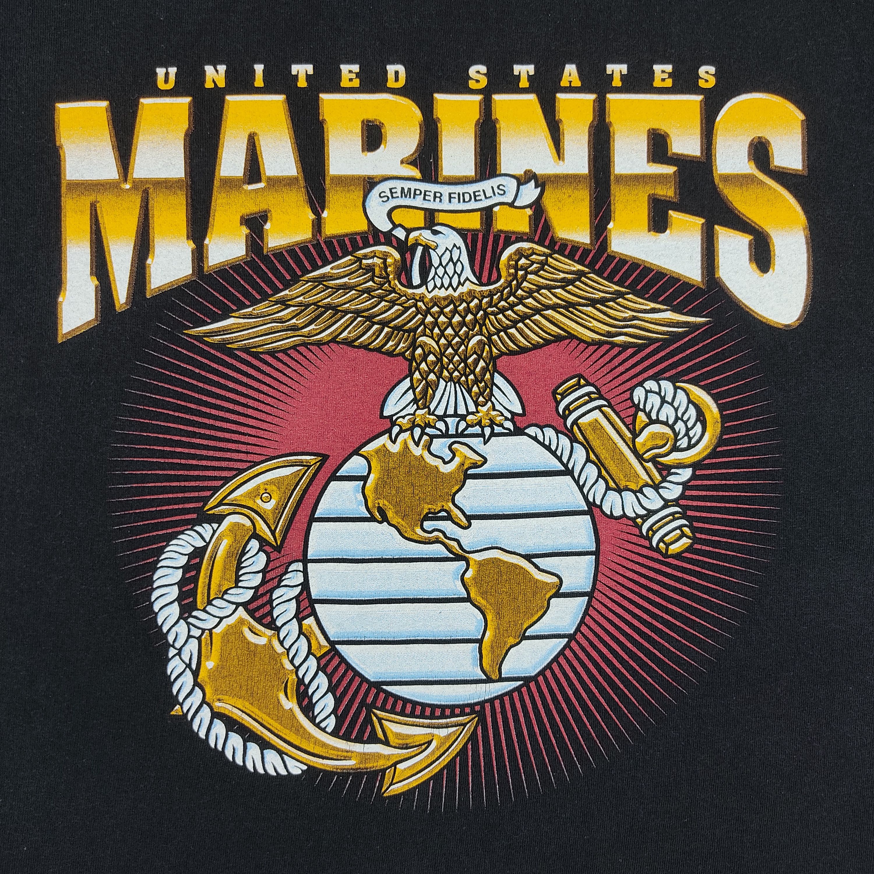 Vintage Vintage United States Marines T Shirt TS740 Size US XL / EU 56 / 4 - 3 Thumbnail