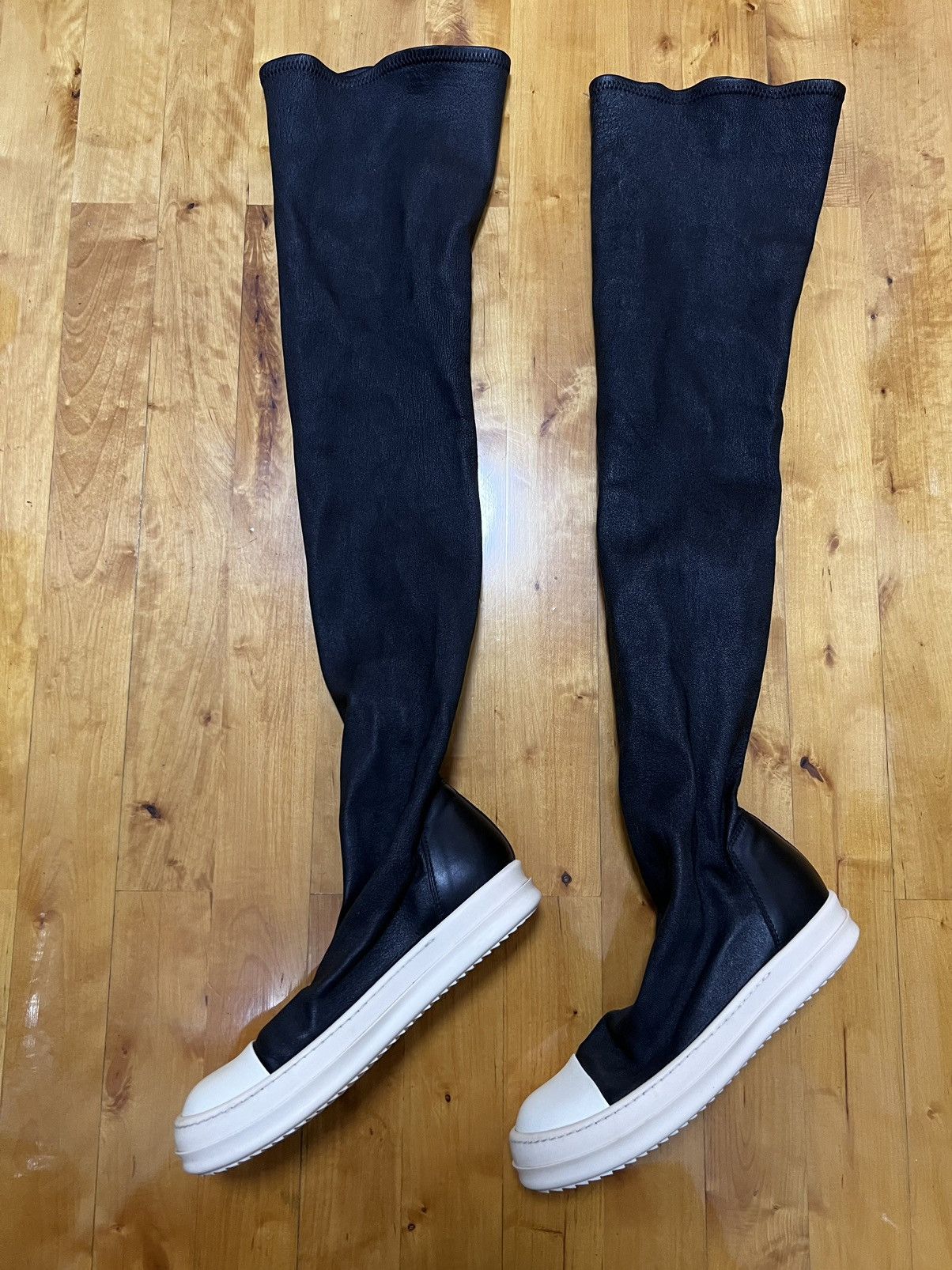Rick Owens Rick owens mainline leather thigh high stocking sz 37.5 Size US 7.5 / IT 37.5 - 3 Thumbnail