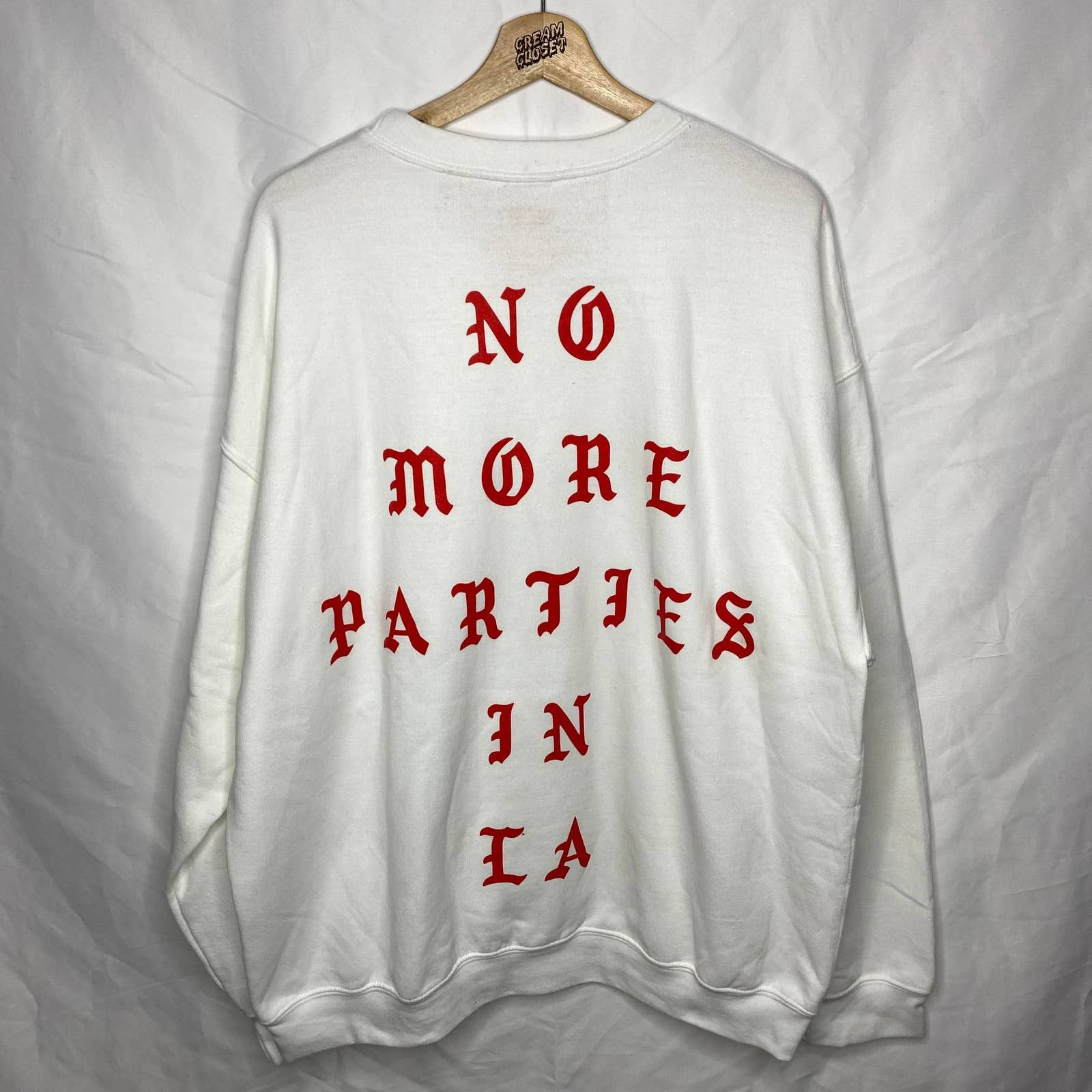 image of Kanye West No More Parties In La Life Of Pablo Tour Merch Crewneck in White, Men's (Size XL)