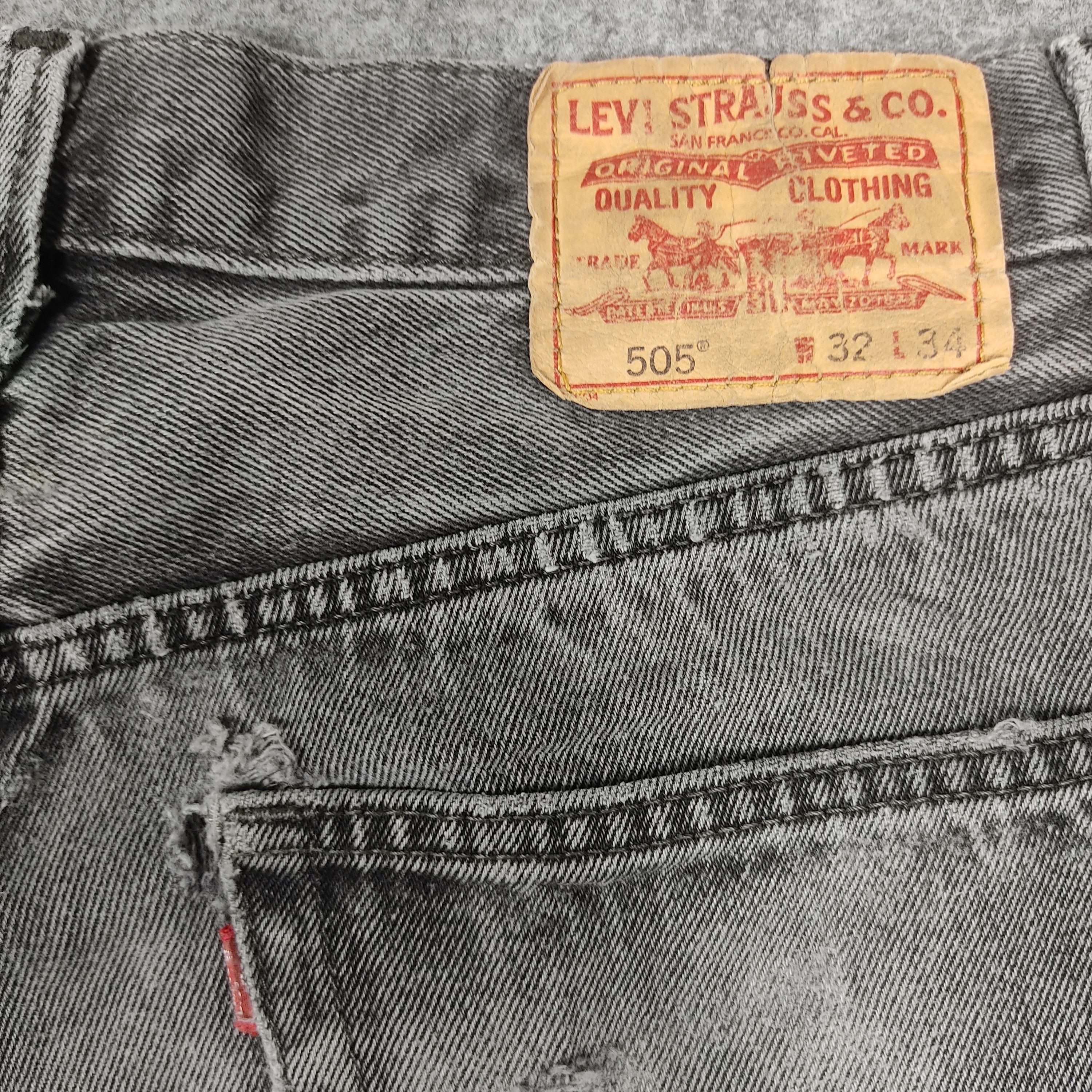 Levi's × Vintage Vintage Levis 505 Faded Black Jeans Regular Fit Size US 32 / EU 48 - 10 Thumbnail