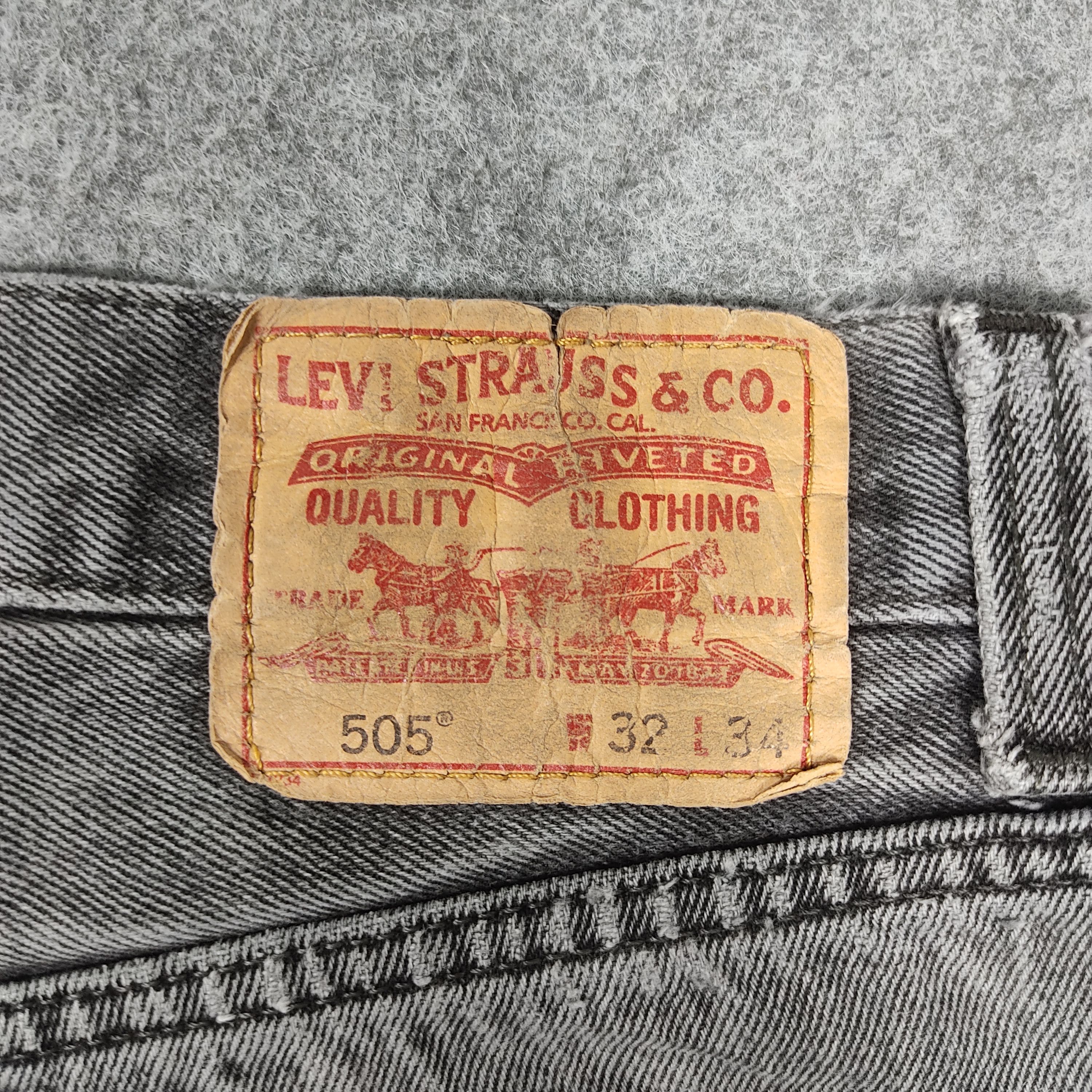 Levi's × Vintage Vintage Levis 505 Faded Black Jeans Regular Fit Size US 32 / EU 48 - 8 Thumbnail