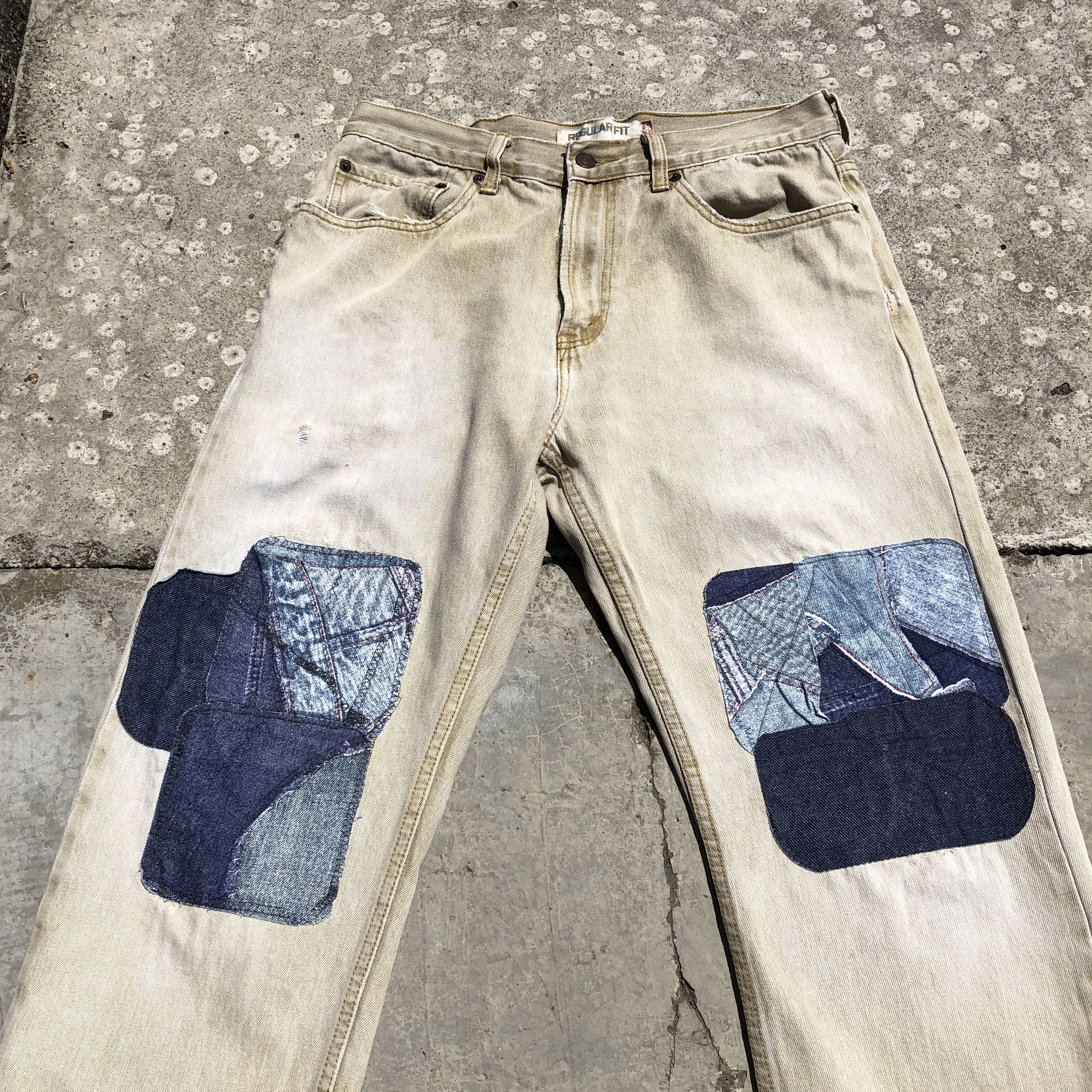 Levi's × Levi's Vintage Clothing × Vintage Double Knee Patchwork Vintage Levis 505 Regular Fit Jeans Size US 32 / EU 48 - 2 Thumbnail