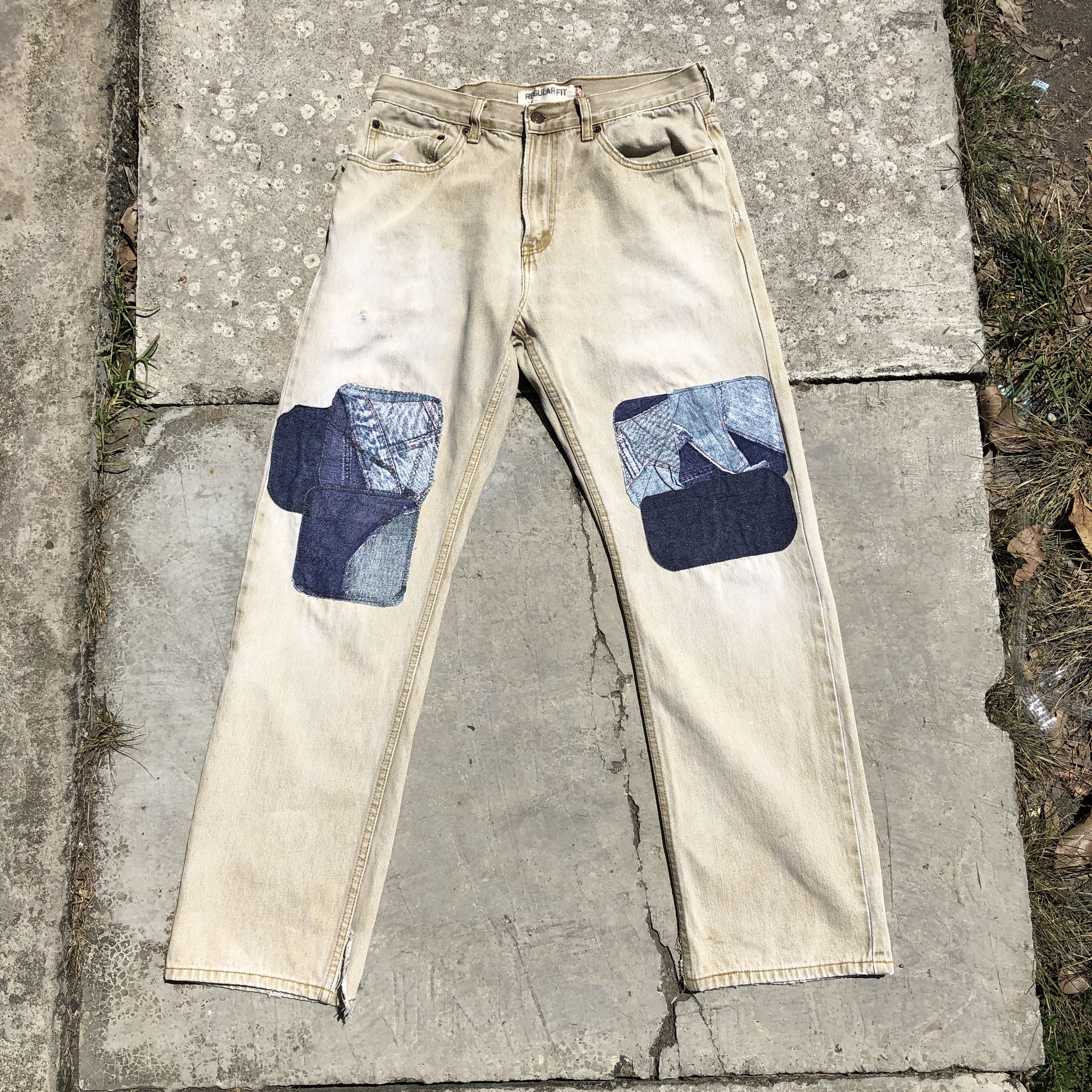 Levi's × Levi's Vintage Clothing × Vintage Double Knee Patchwork Vintage Levis 505 Regular Fit Jeans Size US 32 / EU 48 - 1 Thumbnail