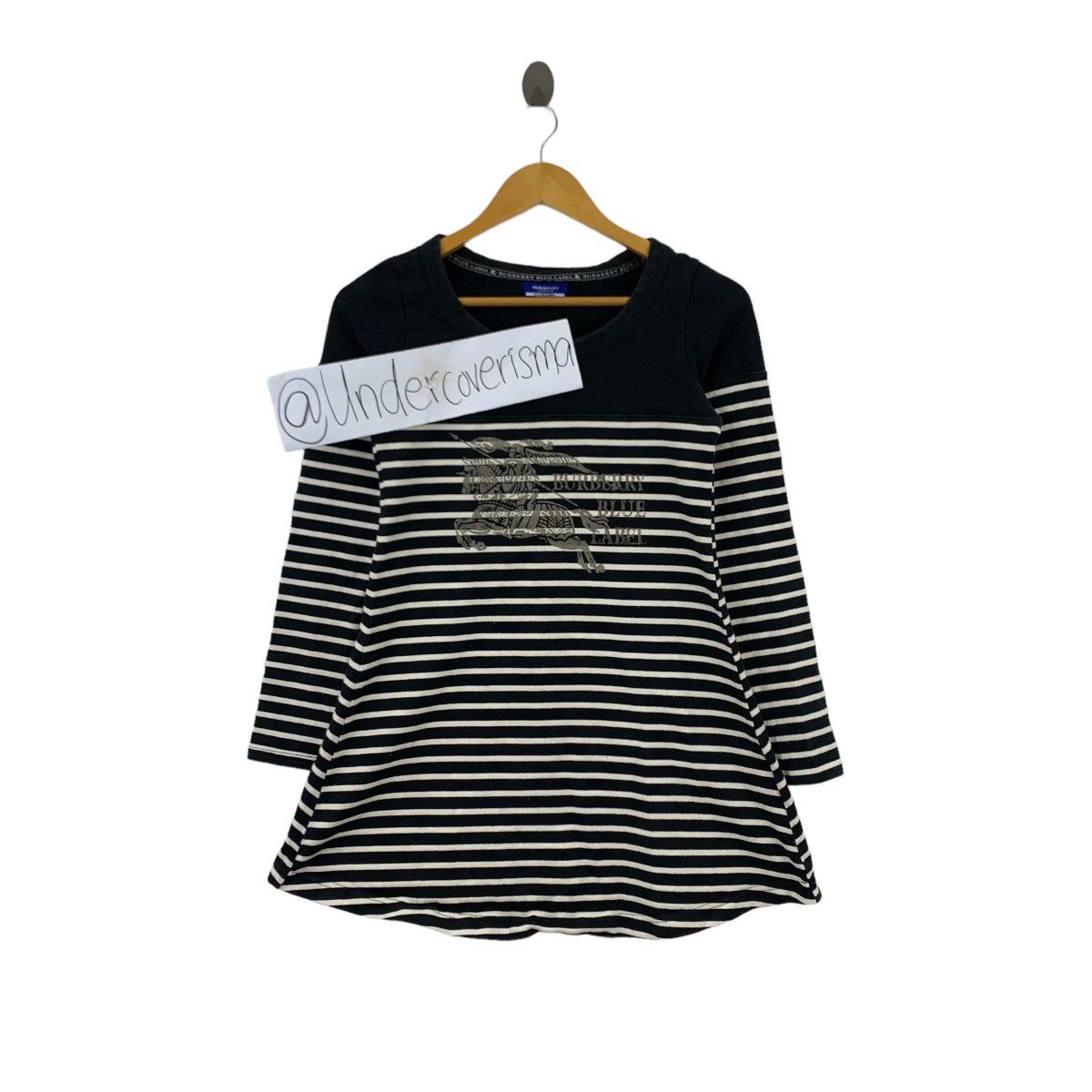 Burberry Vintage BURBERRYS LONDON BLUE Label Stripes Logo Print Size S / US 4 / IT 40 - 1 Thumbnail