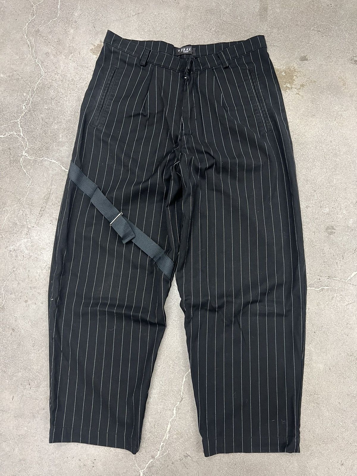 Japanese Brand Black stripe bondage chef style pants frav torino ...