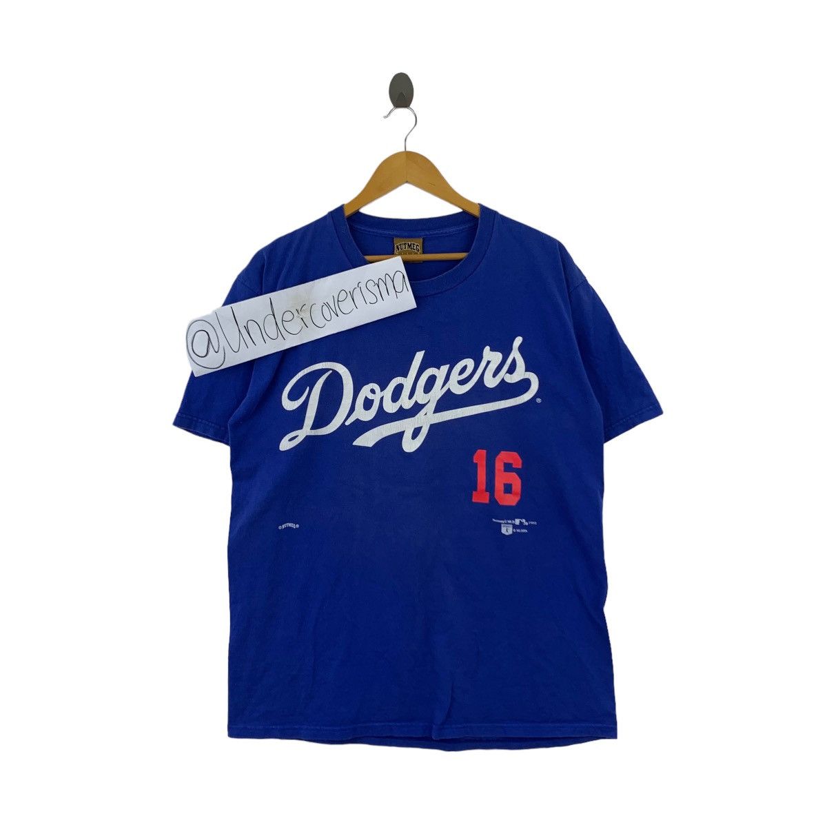 MLB Vintage 90s LA DODGERS NOMO #16 Mlb Usa Baseball Blue Short Size US L / EU 52-54 / 3 - 1 Thumbnail