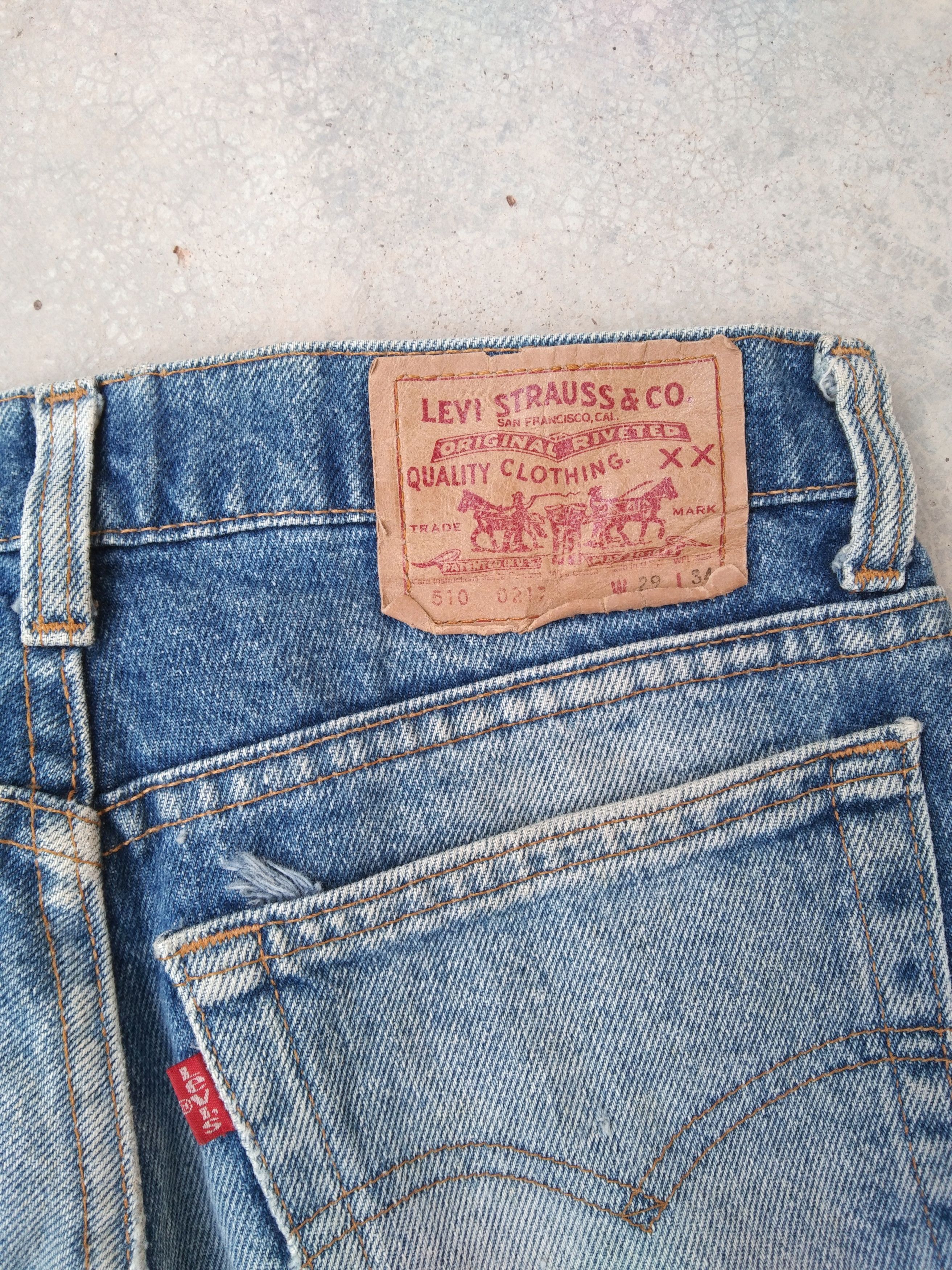 Jean × Levi's × Vintage 90s Vintage Levis 510 Made In USA Distressed Jeans 28x31 Size US 28 / EU 44 - 3 Thumbnail