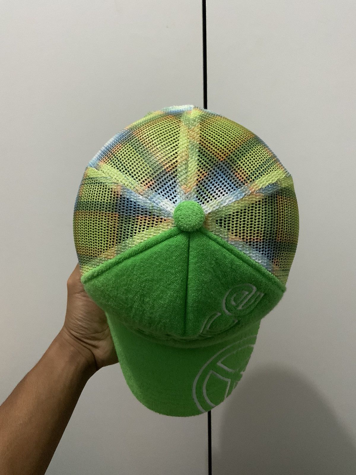 If Six Was Nine PEACE No War Green Fullmesh Trucker Hat Size ONE SIZE - 7 Thumbnail