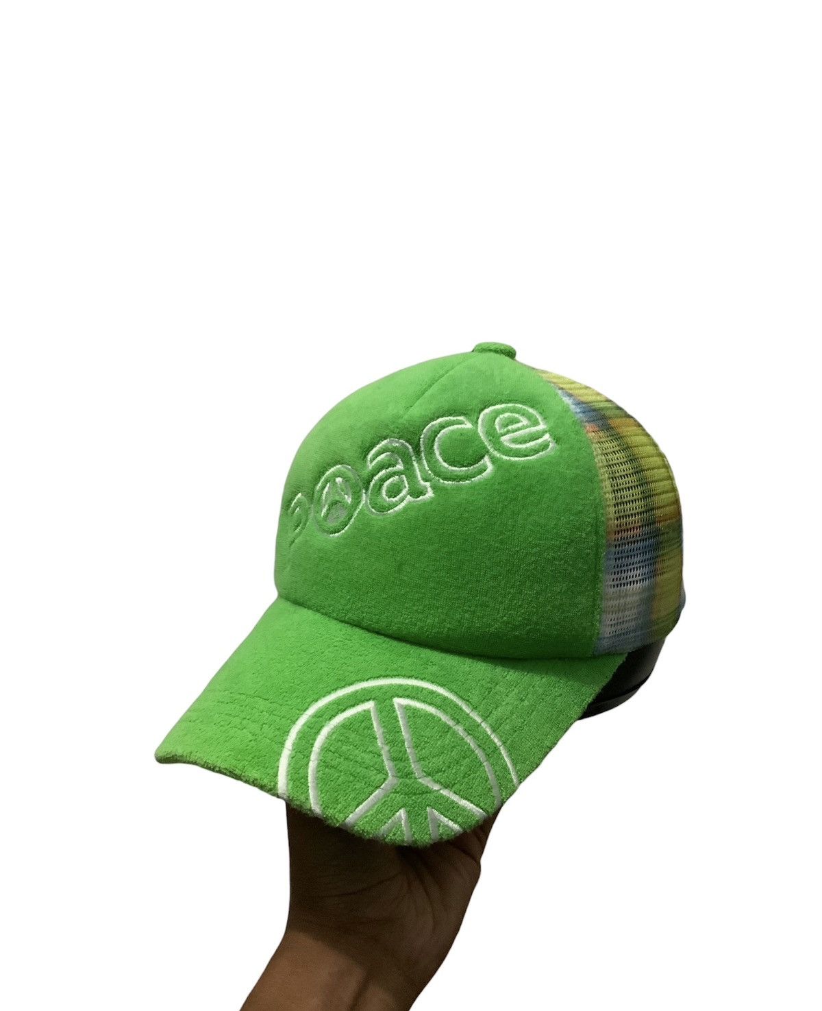 If Six Was Nine PEACE No War Green Fullmesh Trucker Hat Size ONE SIZE - 2 Thumbnail