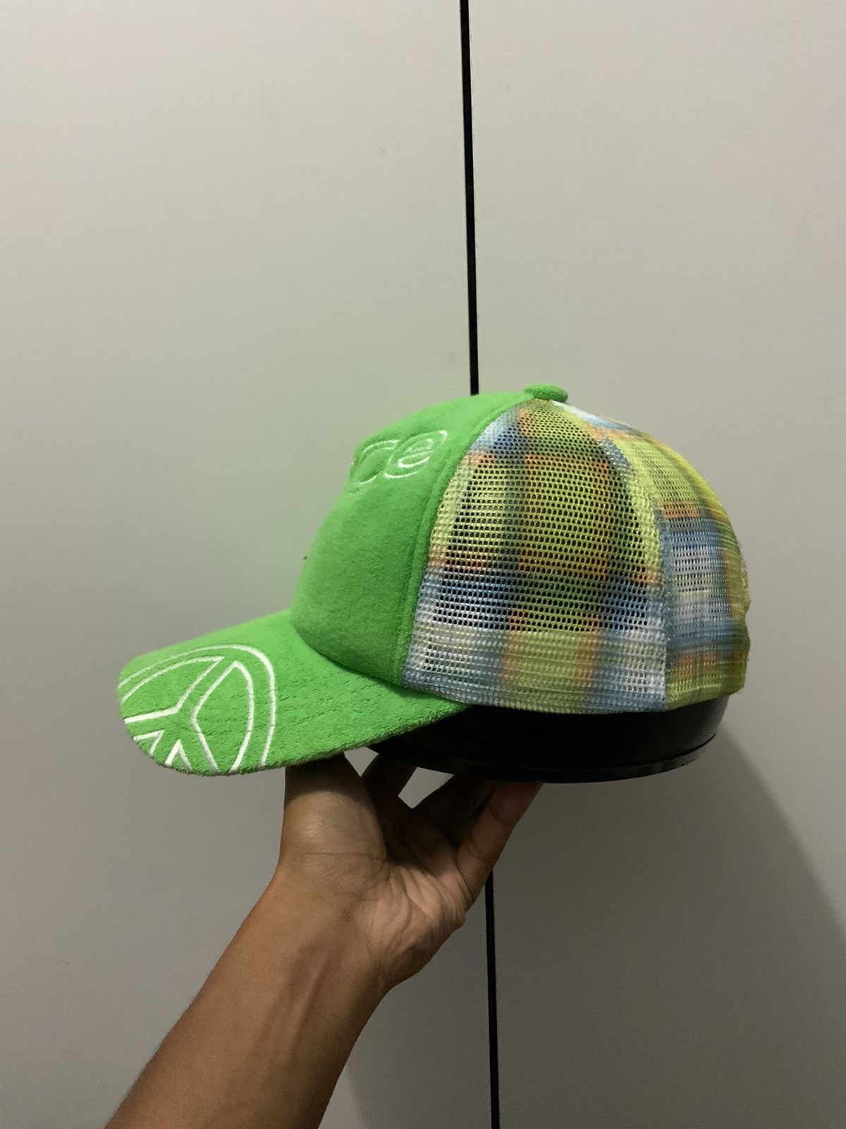 If Six Was Nine PEACE No War Green Fullmesh Trucker Hat Size ONE SIZE - 3 Thumbnail