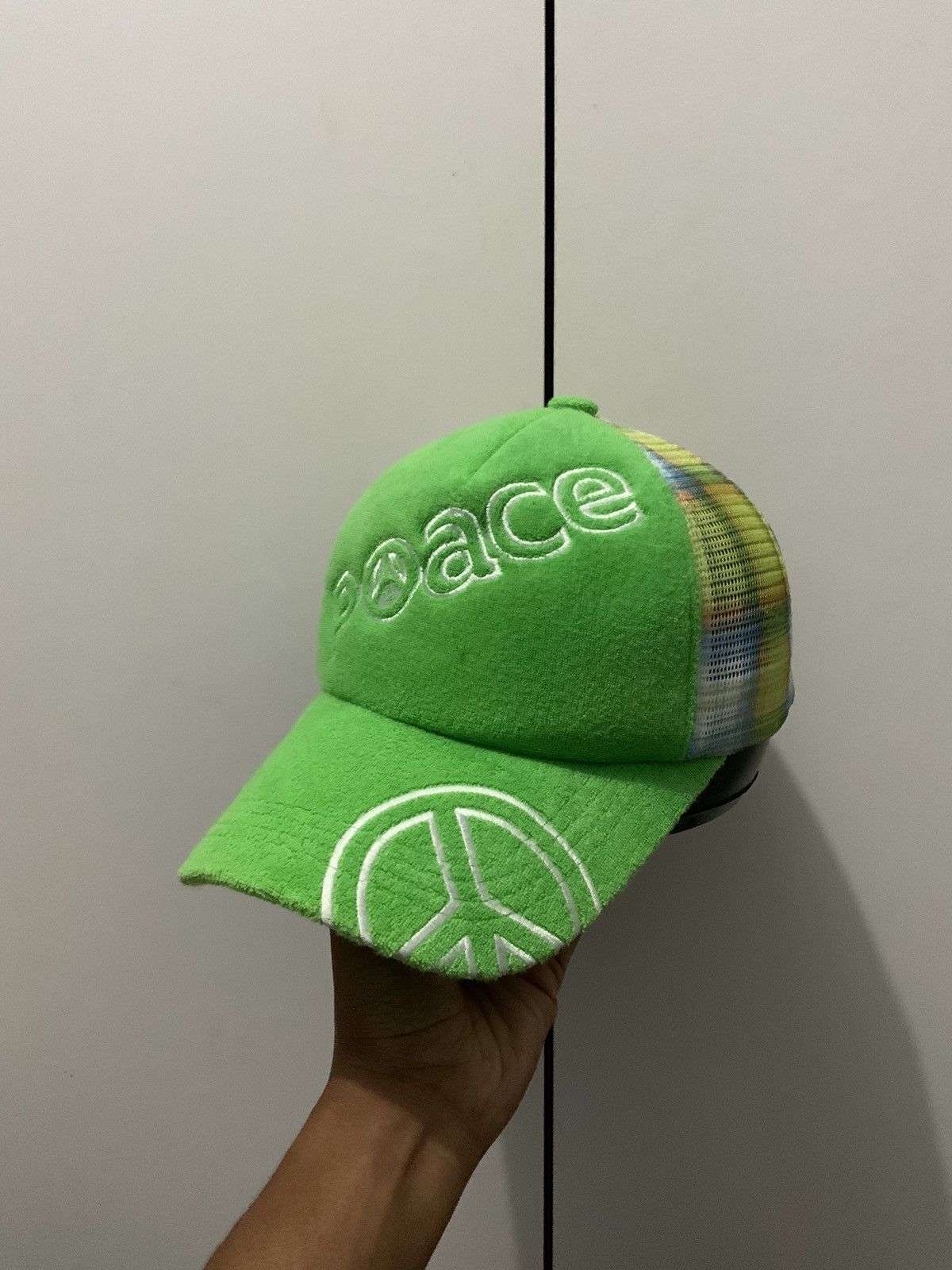 If Six Was Nine PEACE No War Green Fullmesh Trucker Hat Size ONE SIZE - 1 Thumbnail