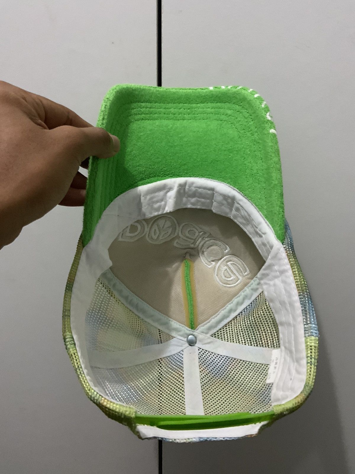 If Six Was Nine PEACE No War Green Fullmesh Trucker Hat Size ONE SIZE - 8 Thumbnail