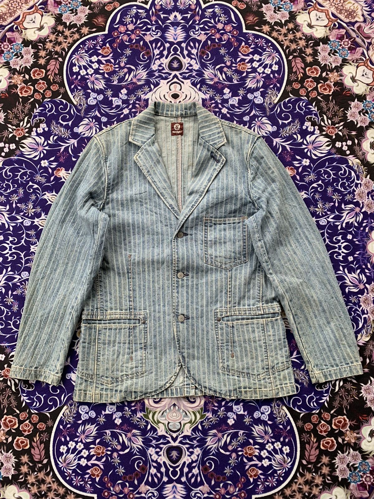 Japanese Brand Weldgin Hickory Style Denim Jacket Size US L / EU 52-54 / 3 - 1 Thumbnail