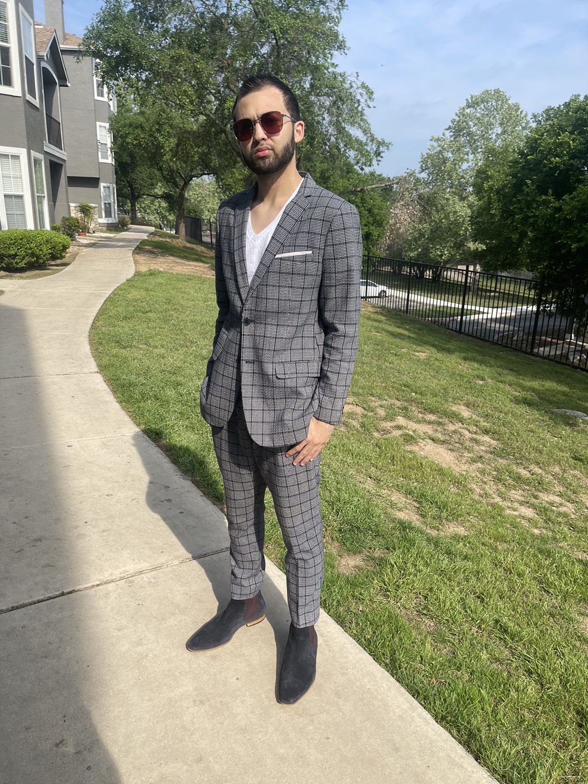 Zara Collection Plaid suit w/ Cropped pants