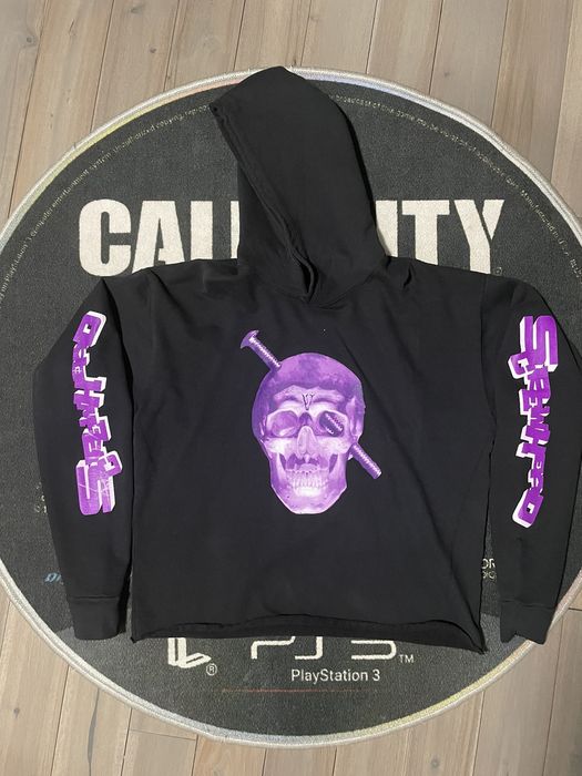 Vlone purple hot sale skull hoodie