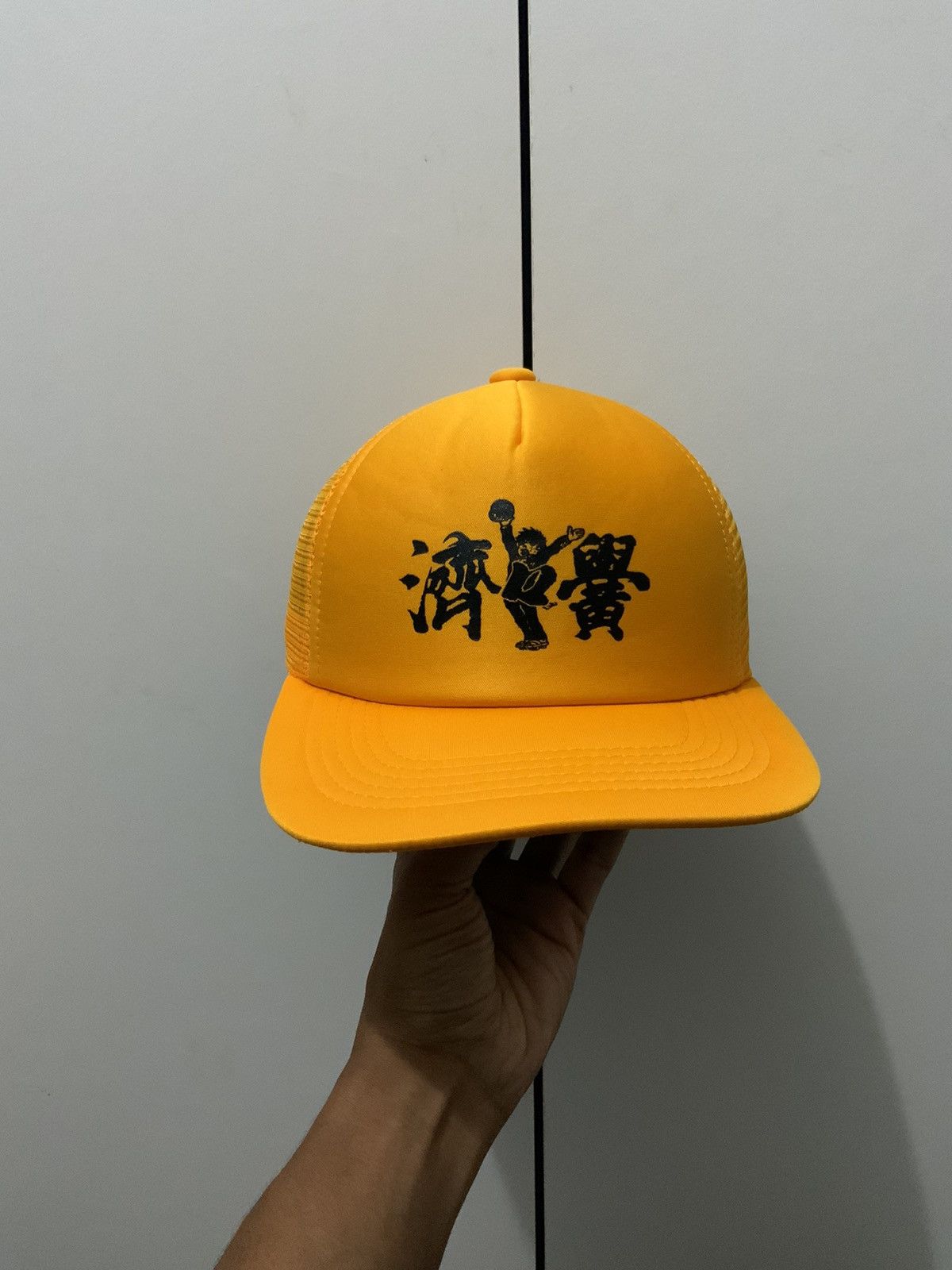 Vintage Vintage Japan Anime Print Yellow Trucker Hat Cap Size ONE SIZE - 1 Thumbnail