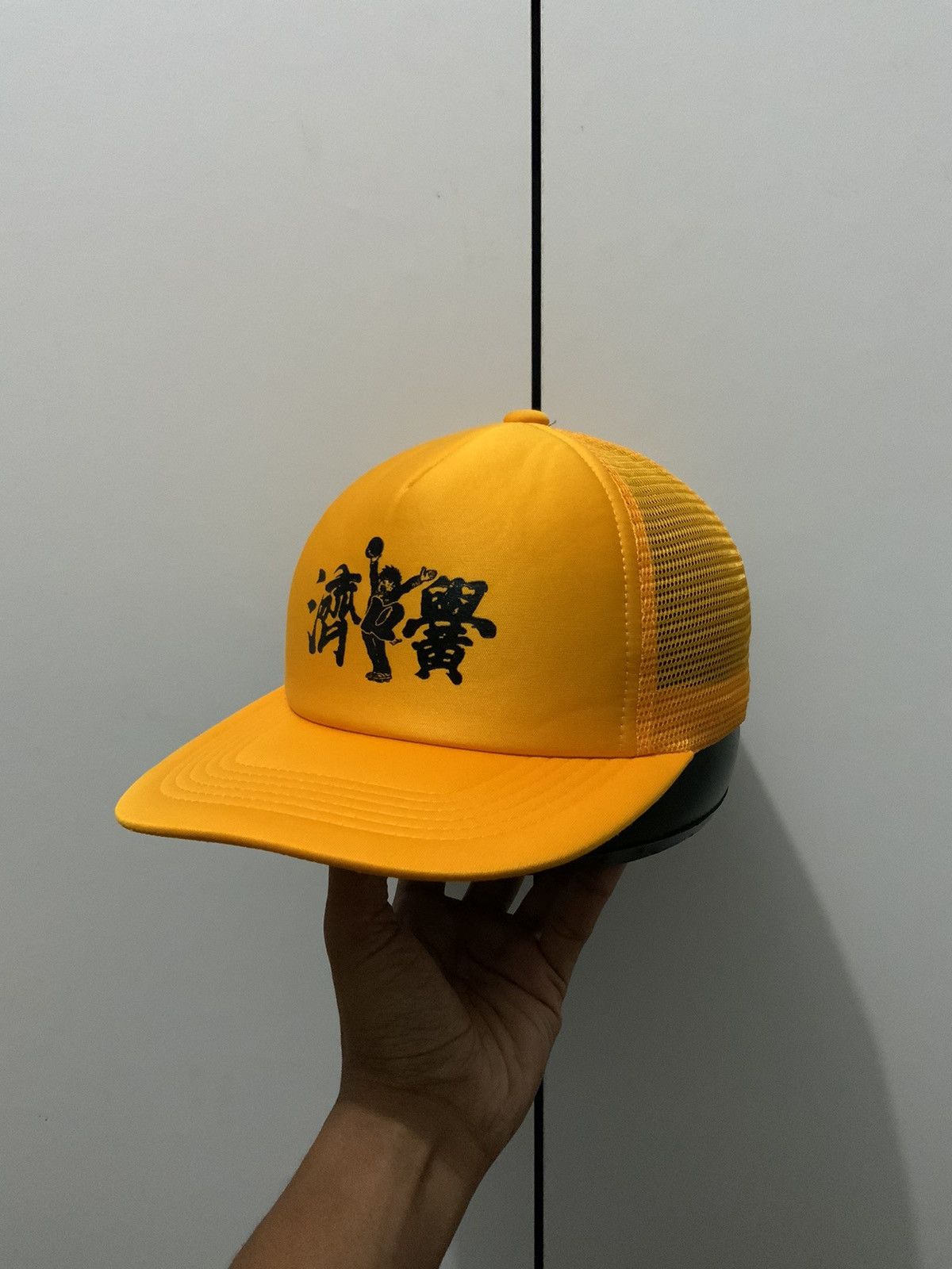Vintage Vintage Japan Anime Print Yellow Trucker Hat Cap Size ONE SIZE - 2 Thumbnail