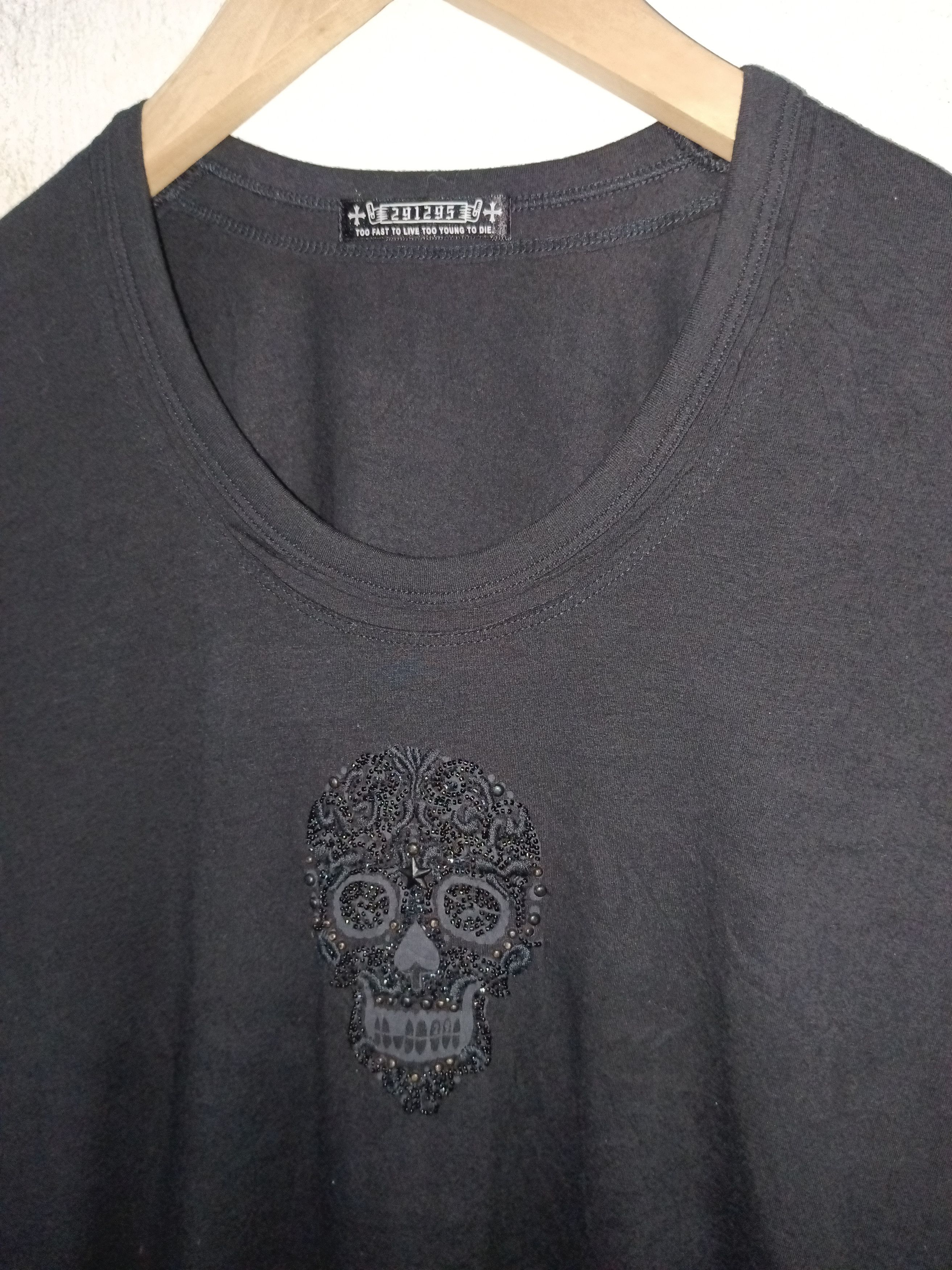 14th Addiction × Beauty Beast × If Six Was Nine Vintage 291295=Homme Distressed TShirt Skull Size US M / EU 48-50 / 2 - 2 Thumbnail
