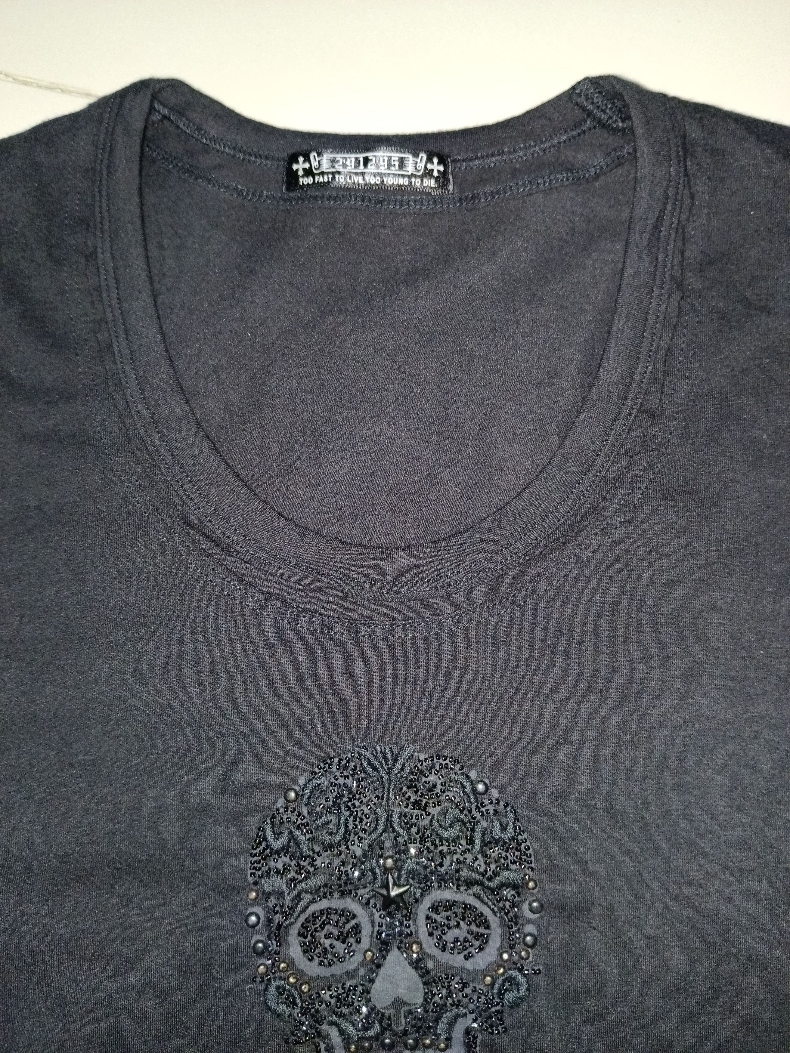 14th Addiction × Beauty Beast × If Six Was Nine Vintage 291295=Homme Distressed TShirt Skull Size US M / EU 48-50 / 2 - 6 Thumbnail