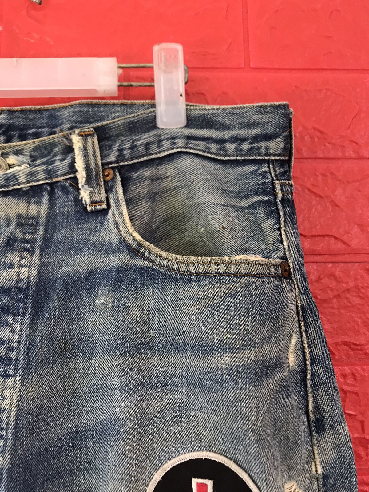 Levi's × Vintage Vintage 70s Levis 501 Redline Selvedge Patchers Jeans Size US 34 / EU 50 - 9 Thumbnail