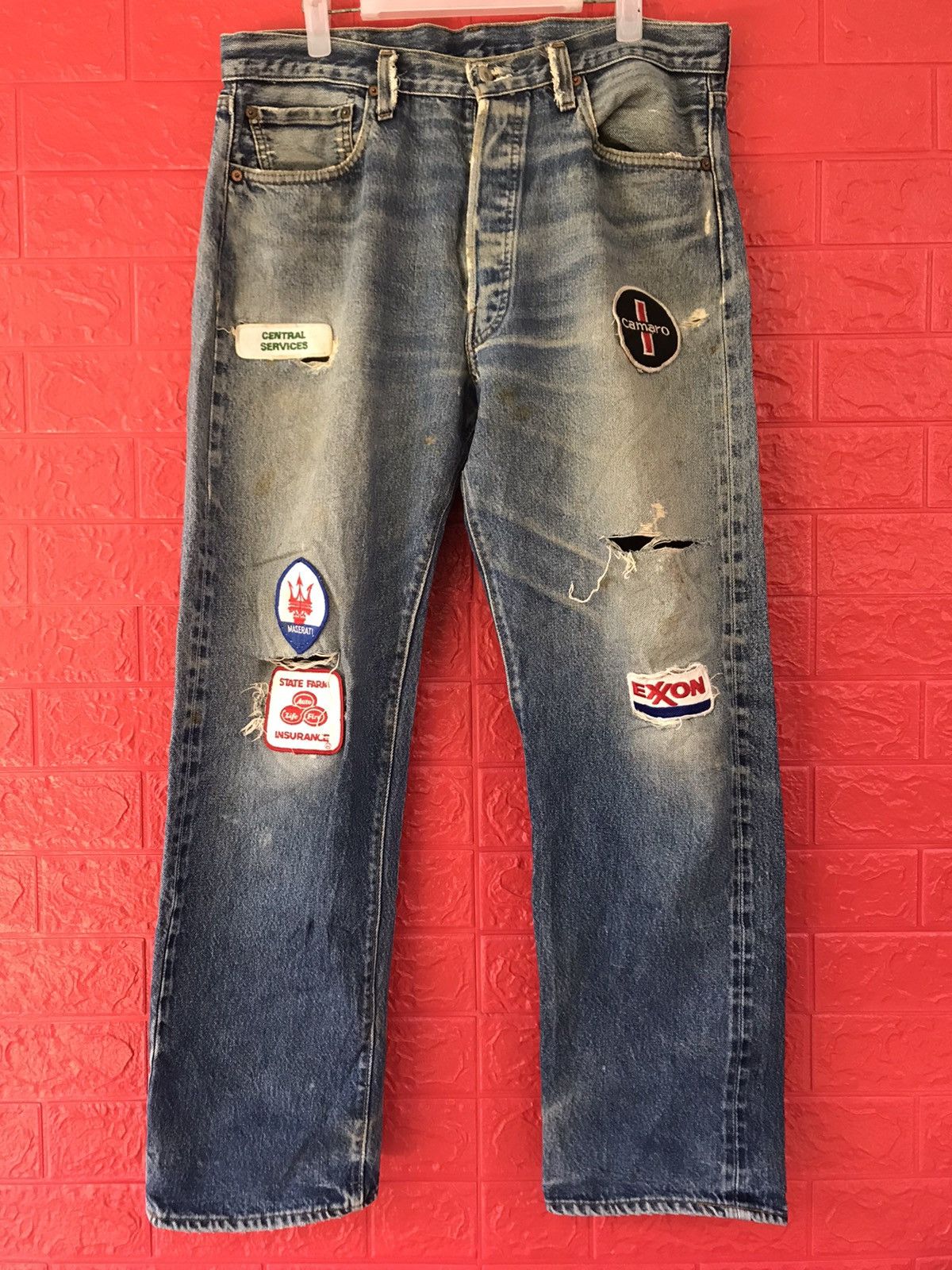 Levi's × Vintage Vintage 70s Levis 501 Redline Selvedge Patchers Jeans Size US 34 / EU 50 - 1 Thumbnail
