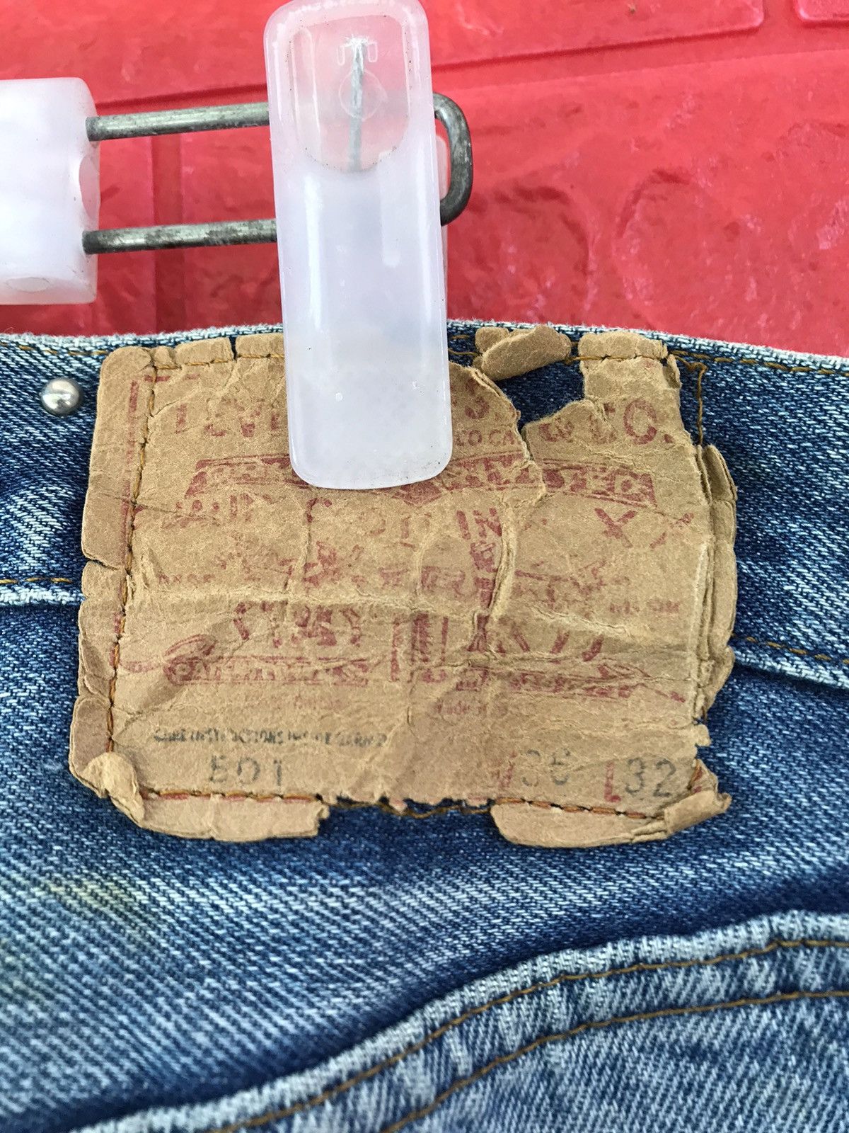 Levi's × Vintage Vintage 70s Levis 501 Redline Selvedge Patchers Jeans Size US 34 / EU 50 - 15 Thumbnail